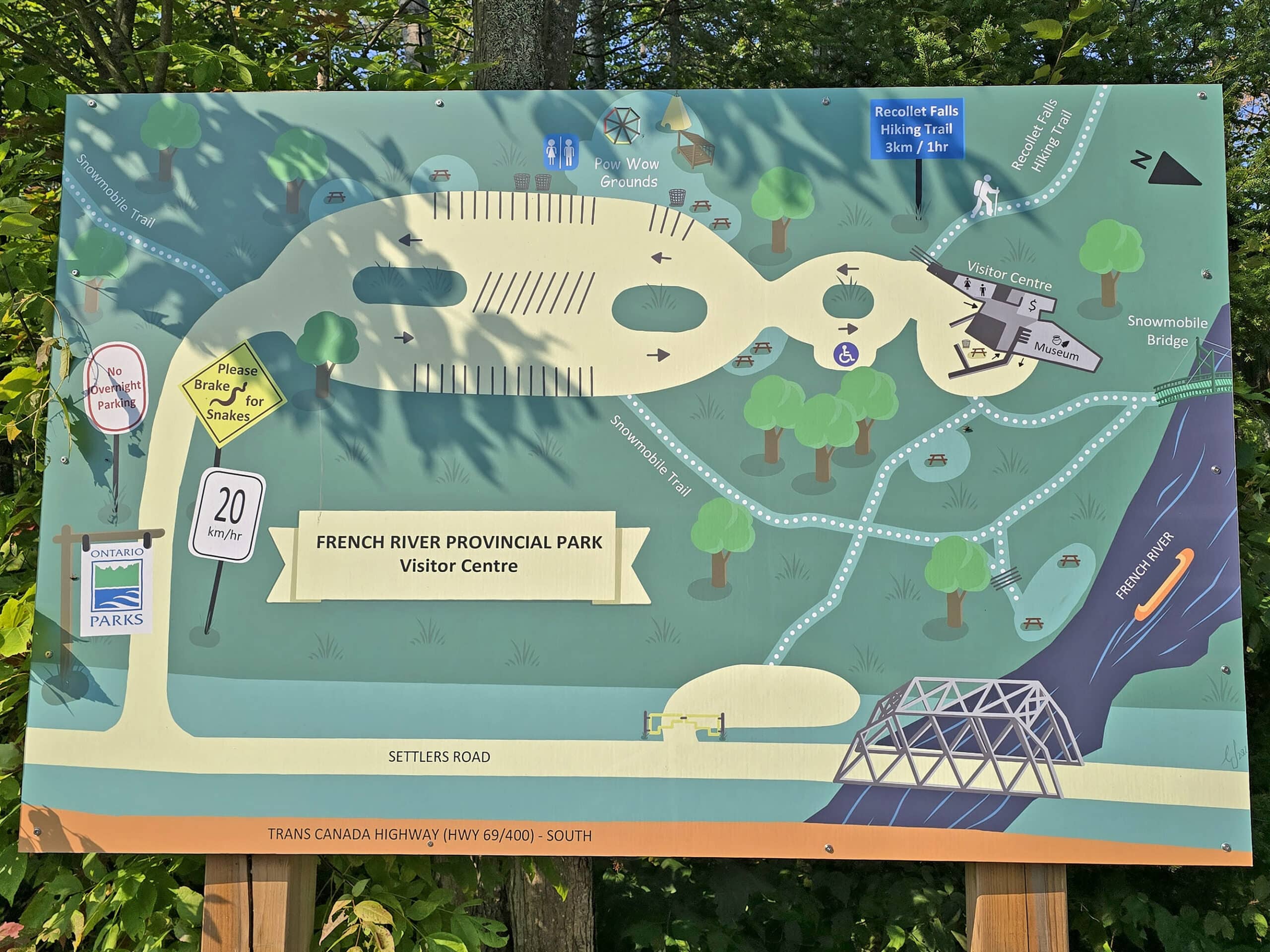 A map of french river provincial park.