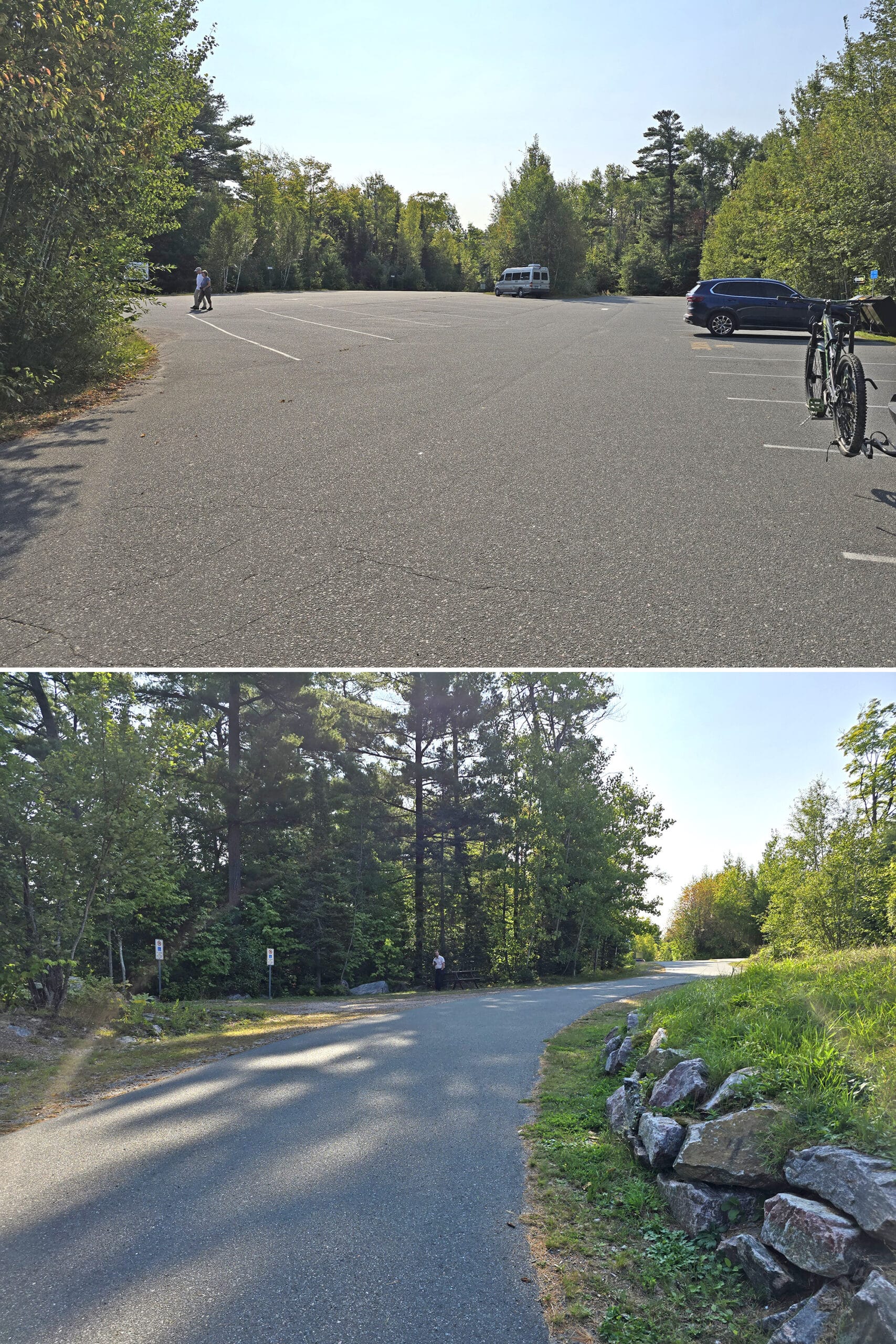 The parking lot at french river provincial park.