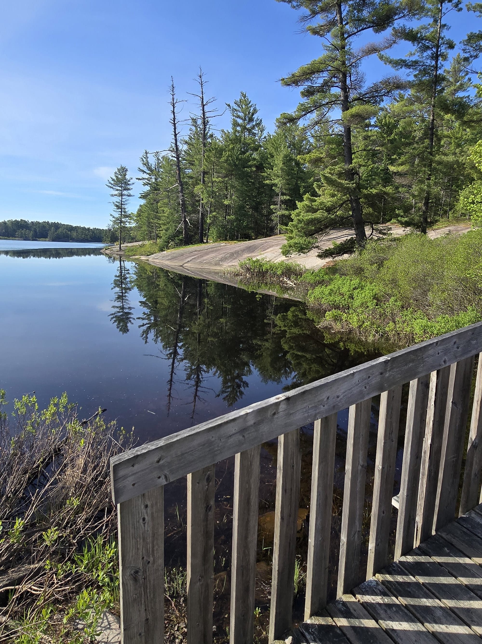 A view over Gut Lake, at Grundy Lake Provincial Park.