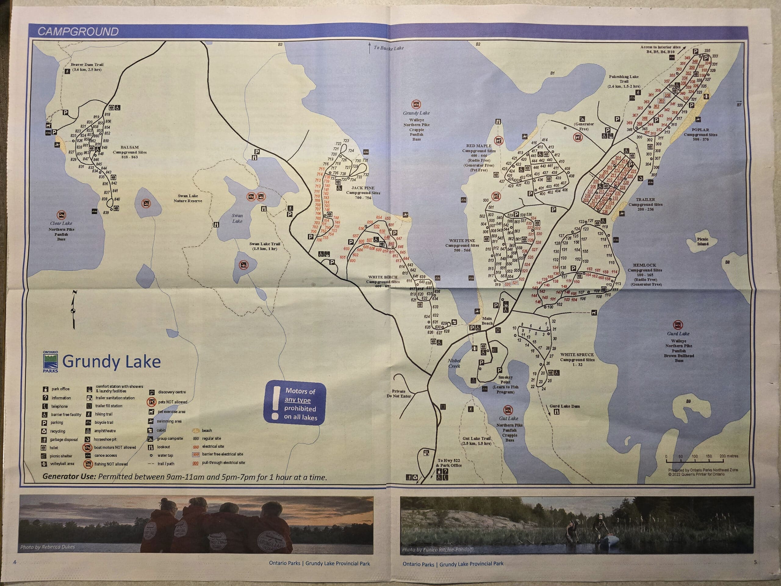 Photo of the Grundy Lake Provincial Park Map.