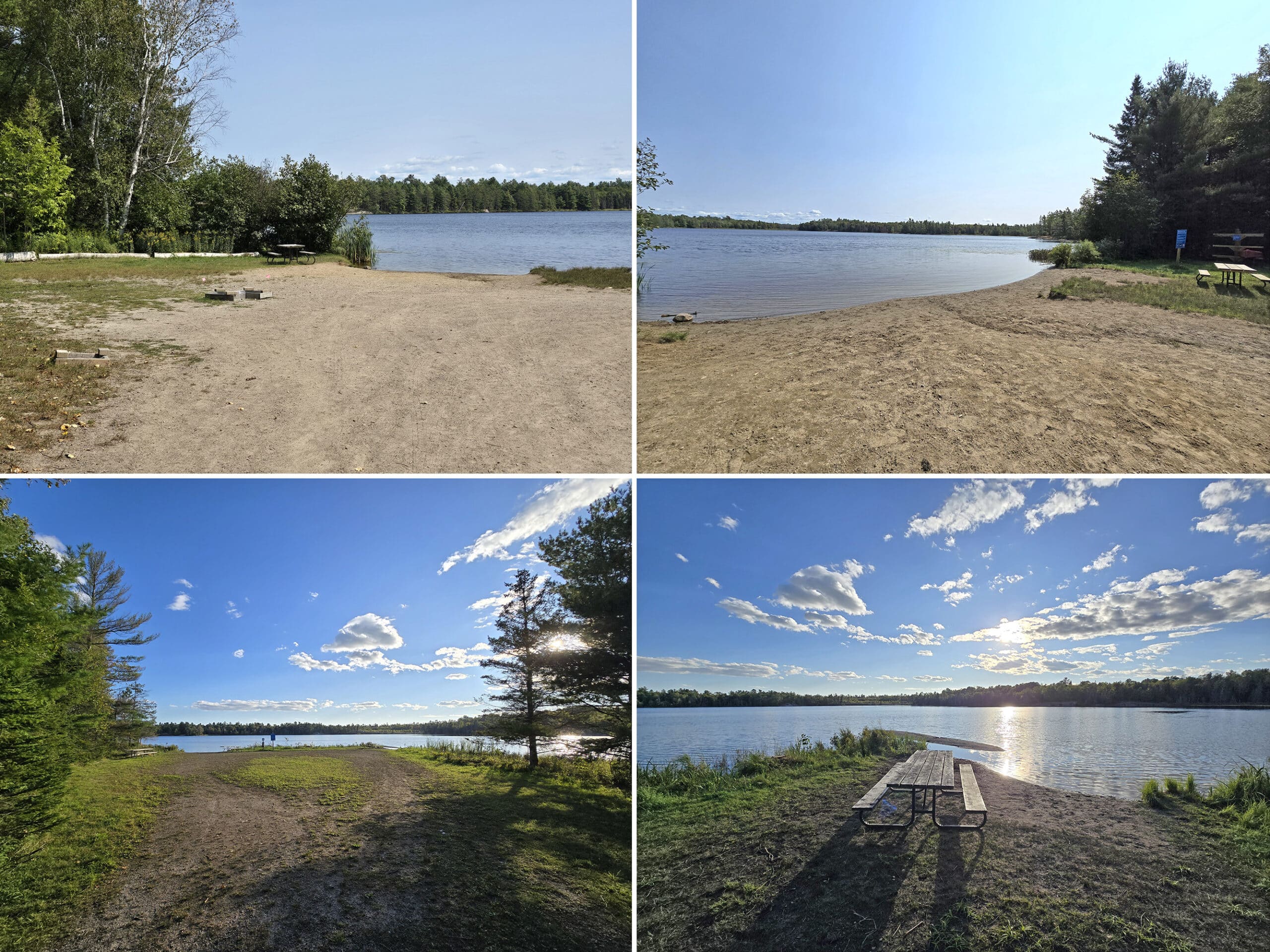 4 part image showing the two pet exercise beaches.