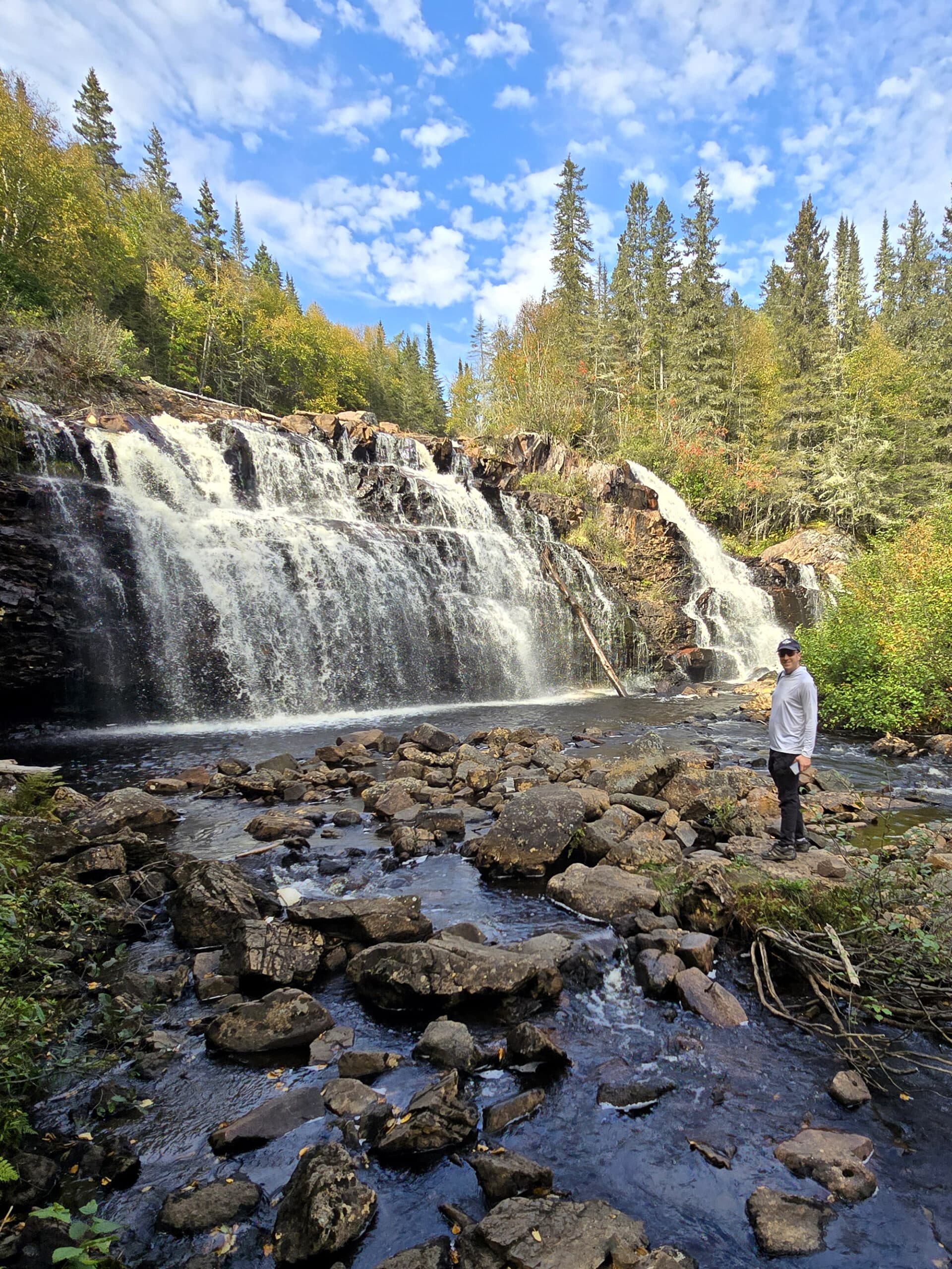 Mink Creek Falls, as viewed from the bottom of the falls.