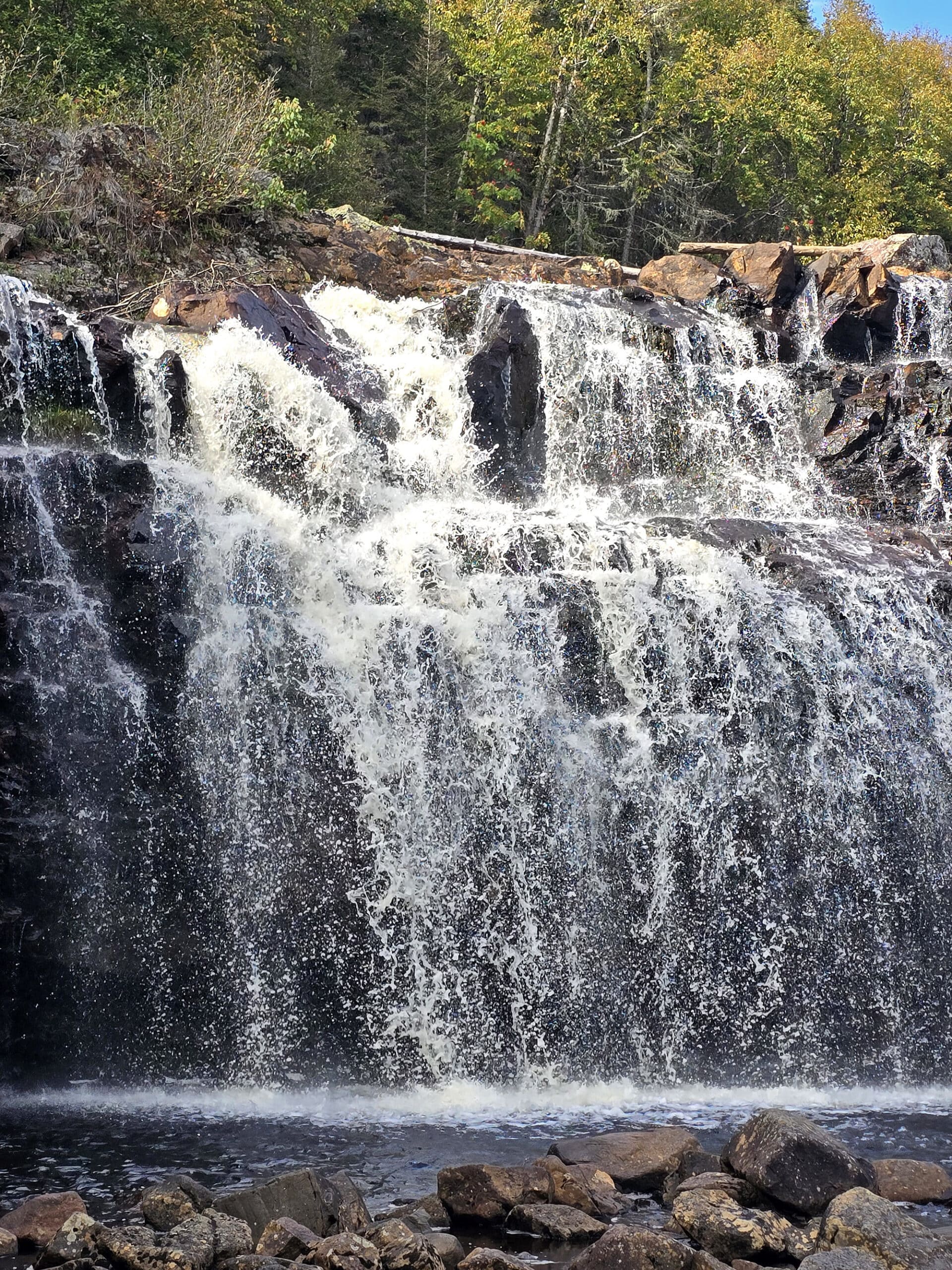 Mink Creek Falls, as viewed from the bottom of the falls.