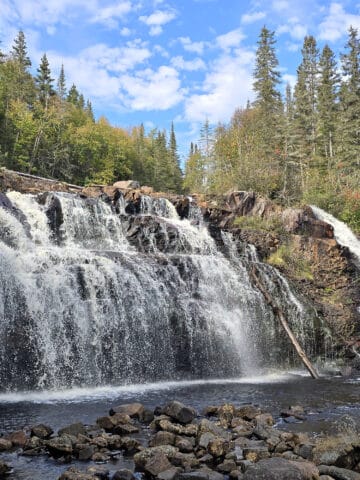 Mink Creek Falls, as viewed from the base of the falls.