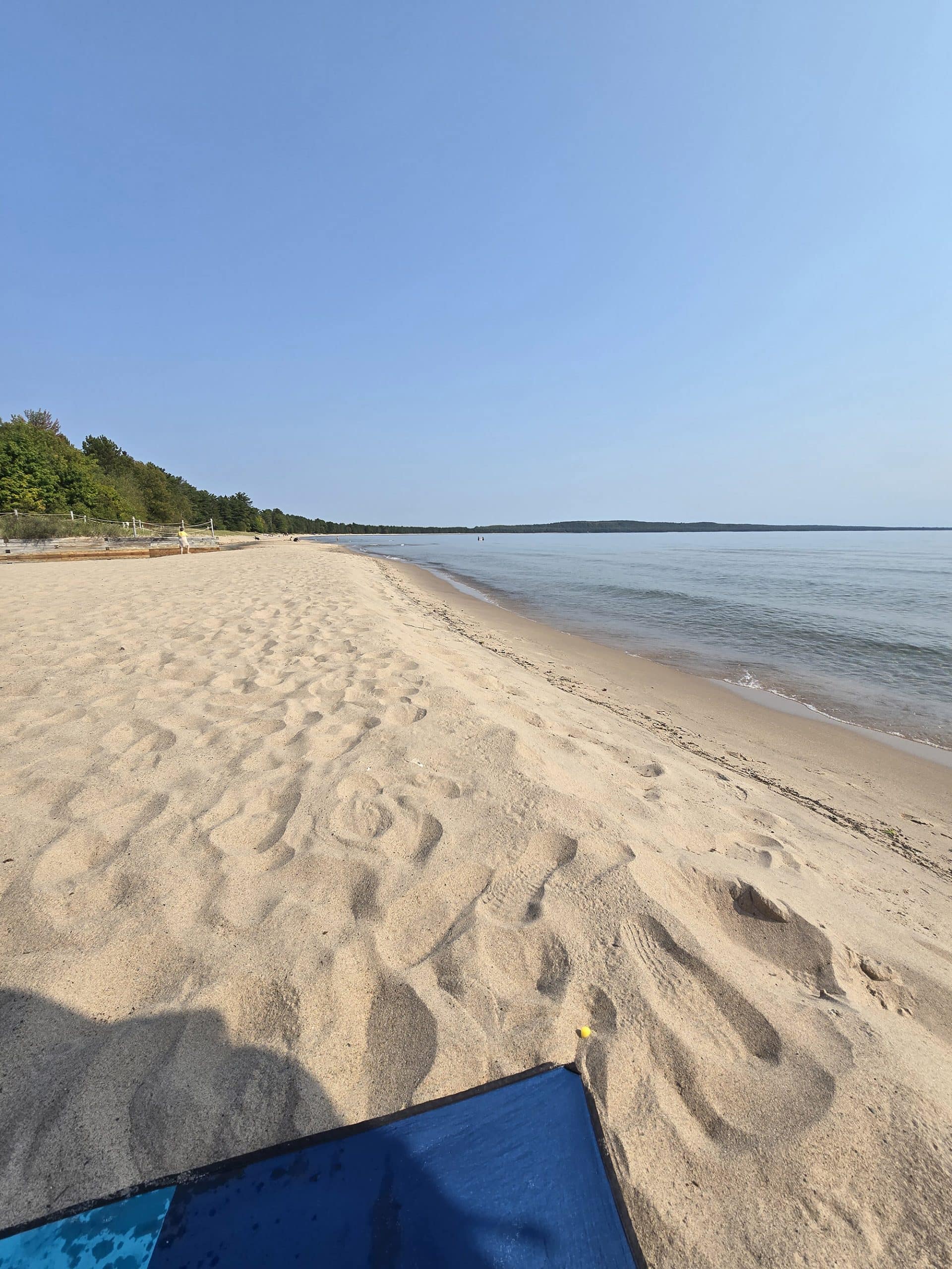 The beach at pancake bay provincial park.