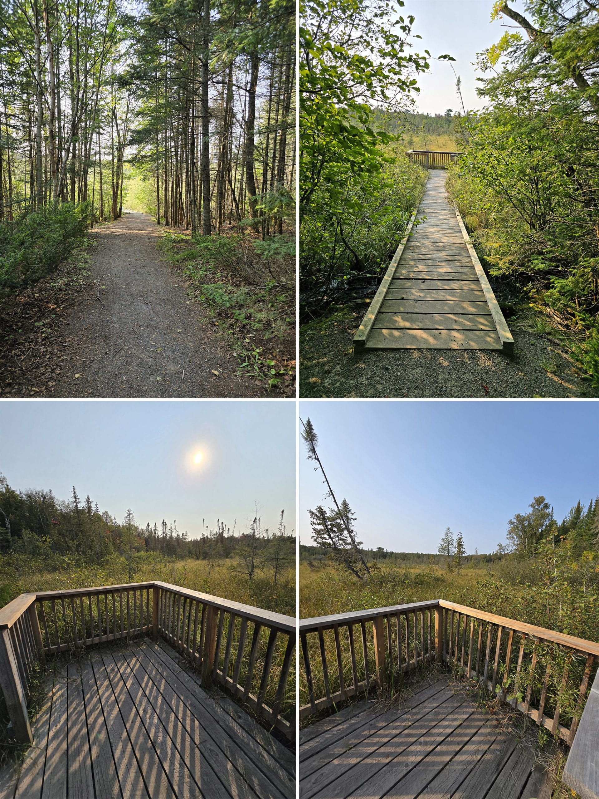 4 part image showing bruce's trail and lookout.