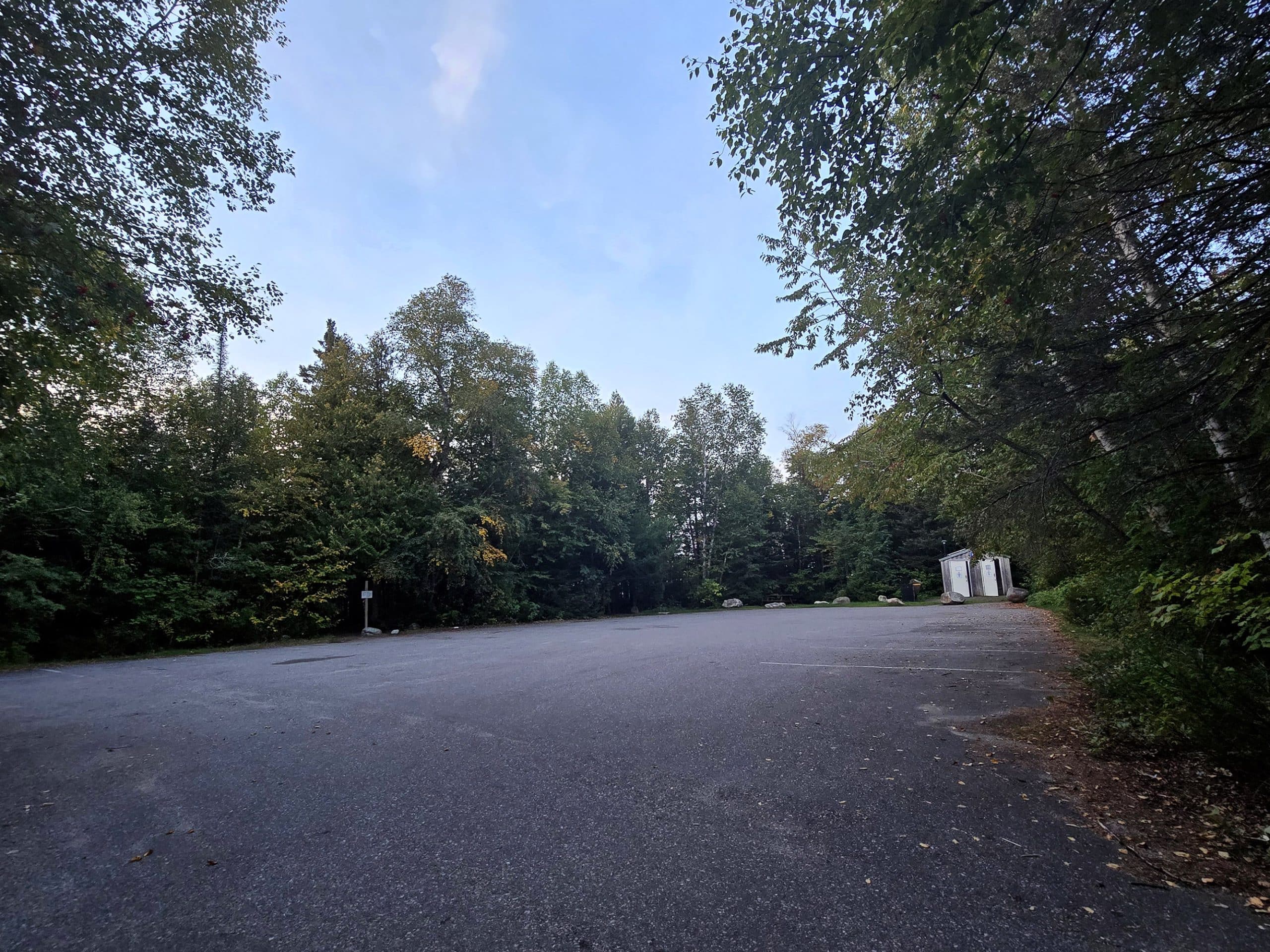 The parking lot at sand river falls.