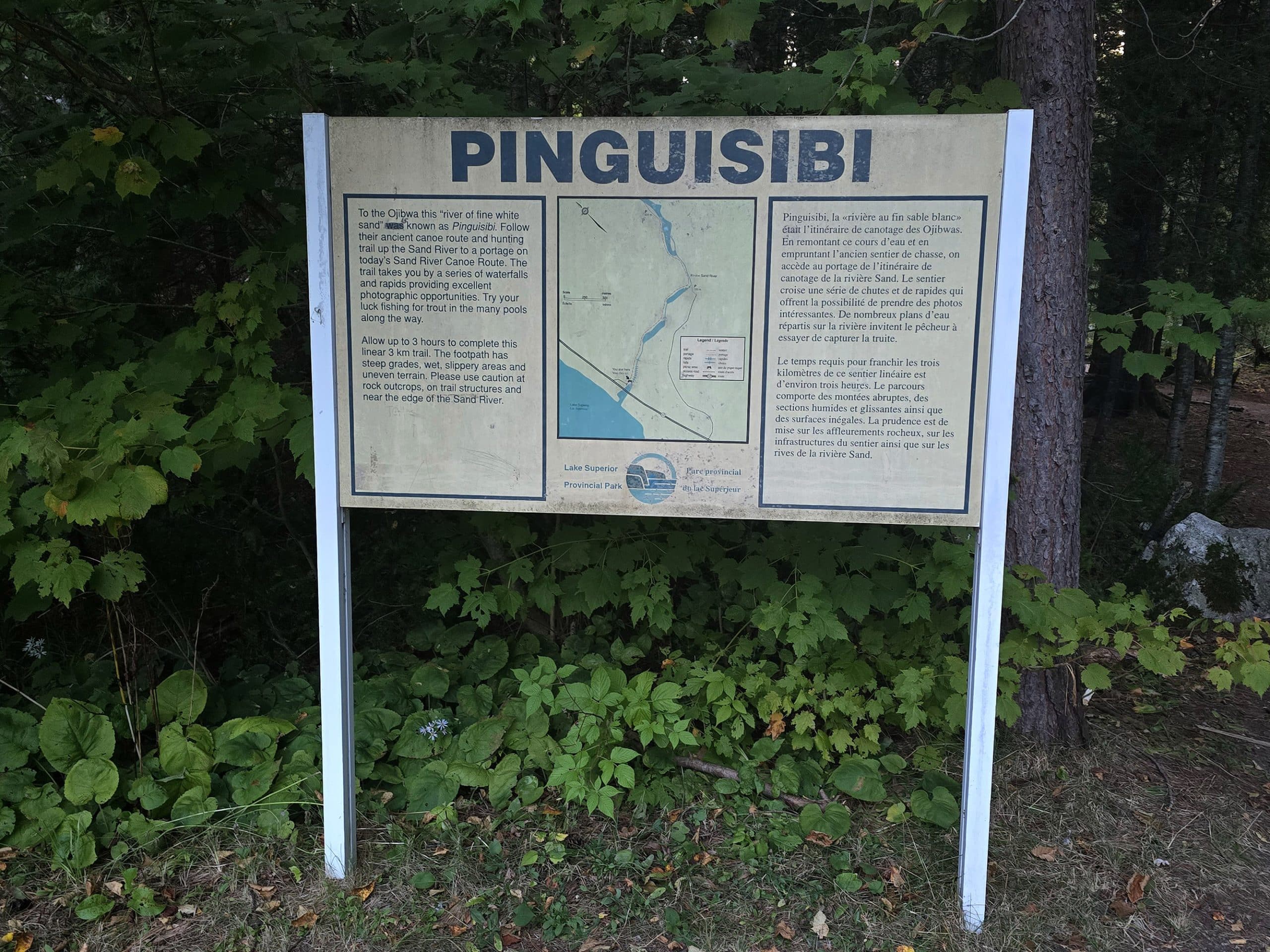 The pinguisibi trail sign.