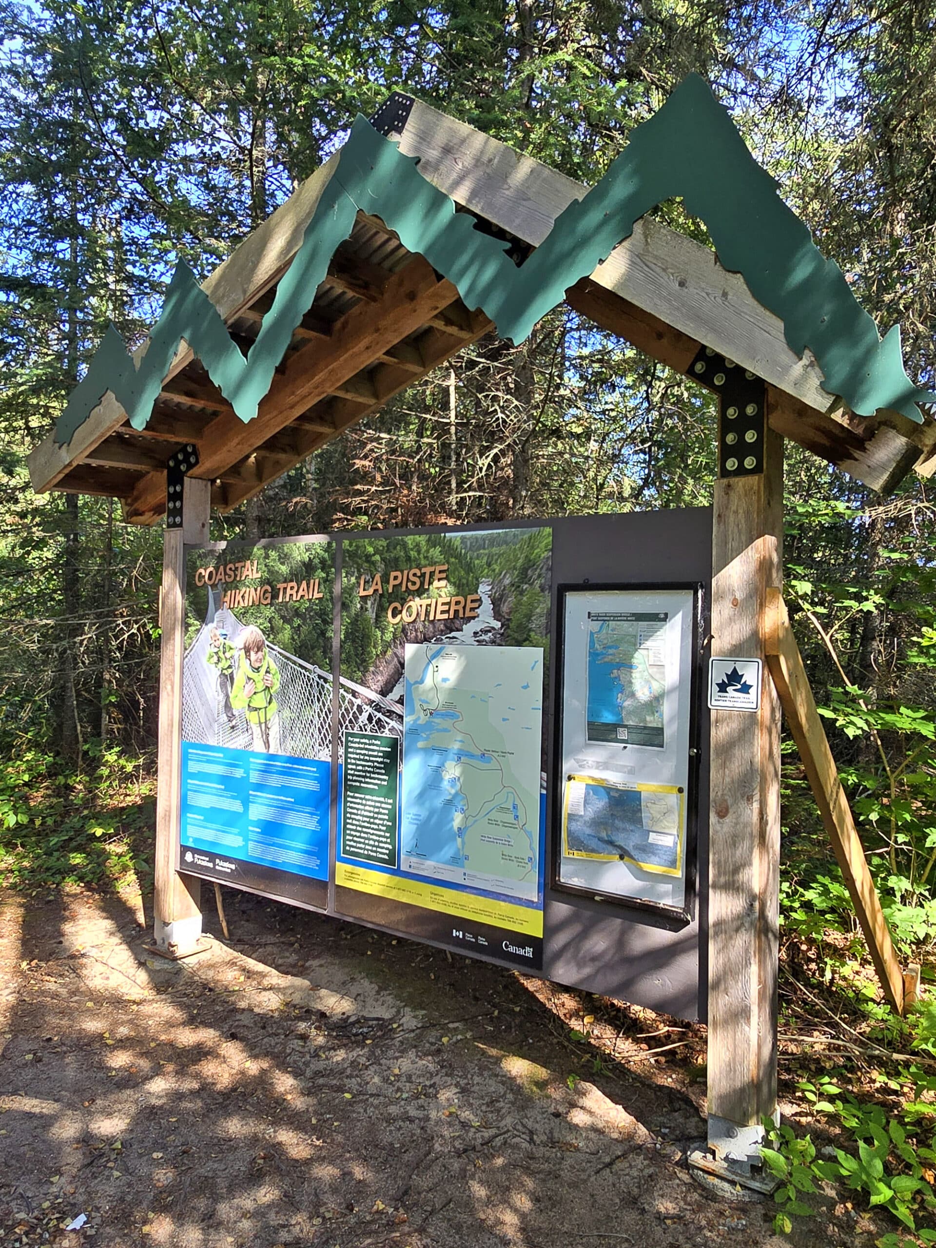 The Coastal Hiking Trail head signage.