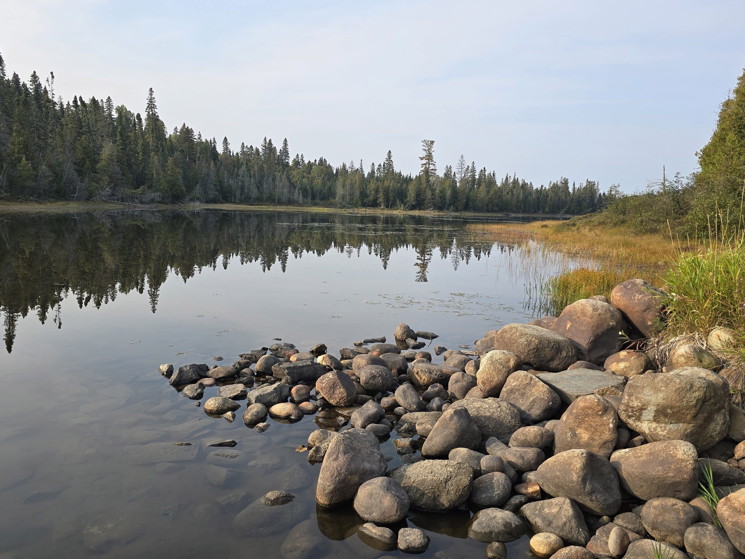 Rabbit Blanket Lake, right after sunrise.