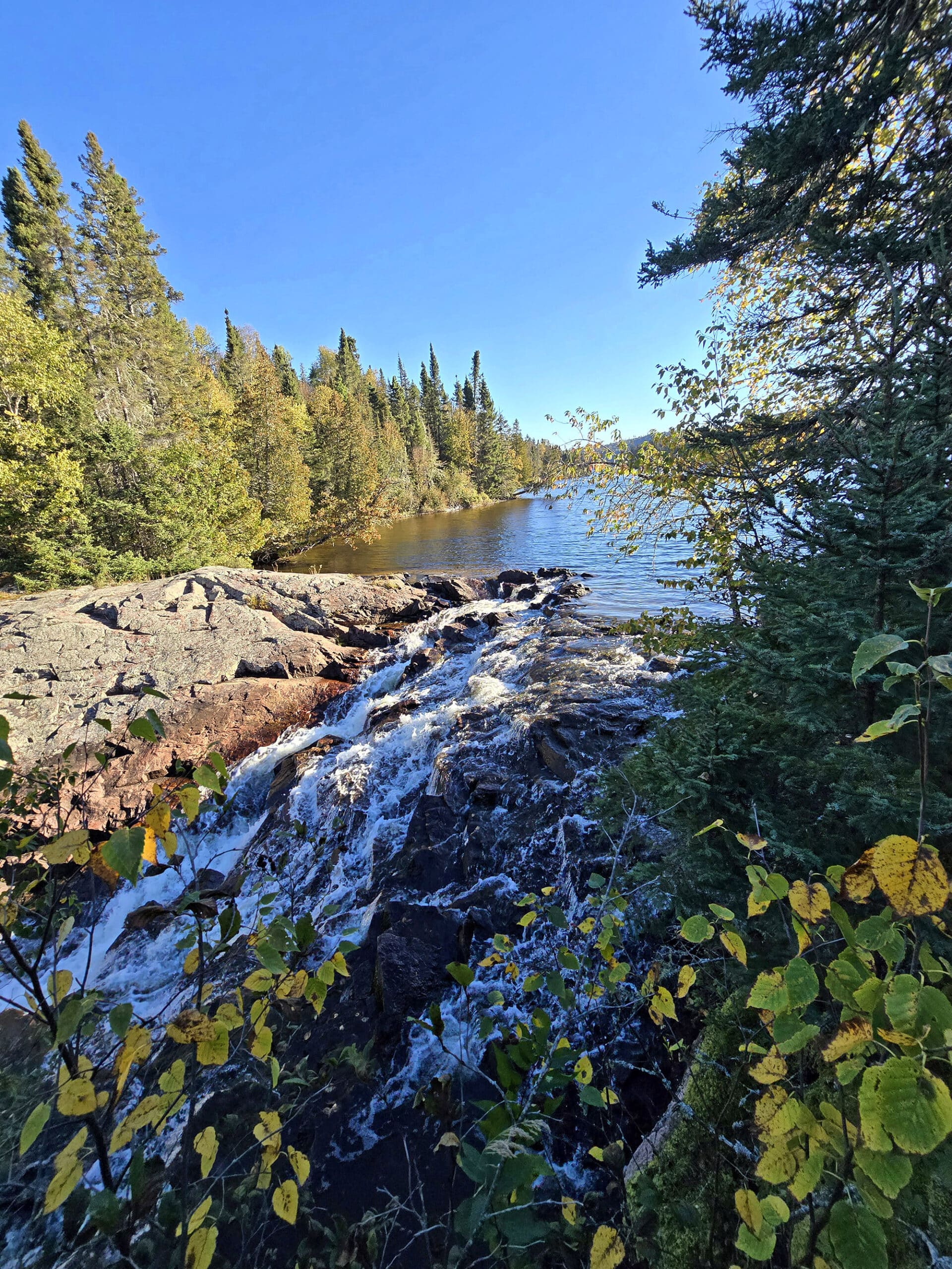 One set of waterfalls at Rainbow Falls Provincial Park.