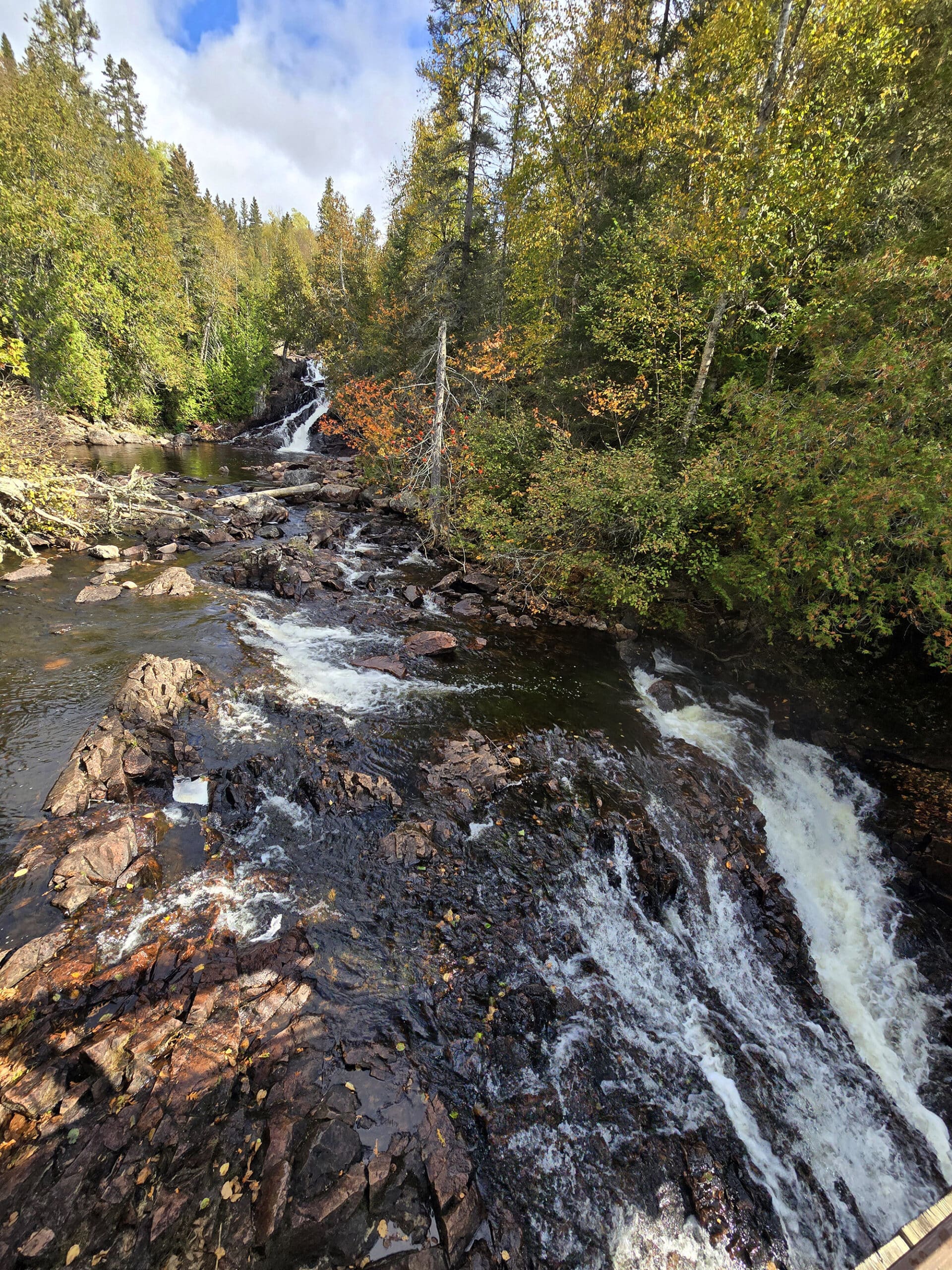 One set of waterfalls at Rainbow Falls Provincial Park.