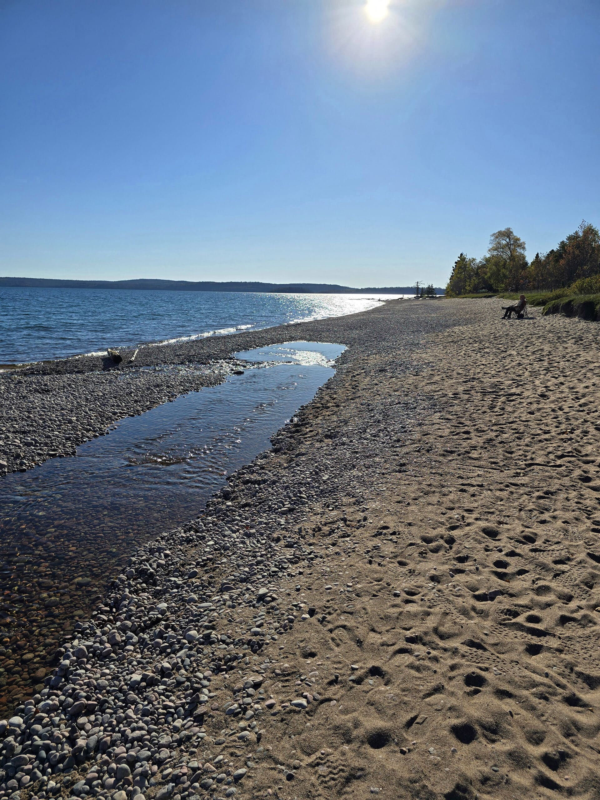 Rossport Campground Beach at Rainbow Falls Provincial Park.