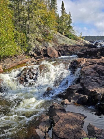 One set of waterfalls at Rainbow Falls Provincial Park.