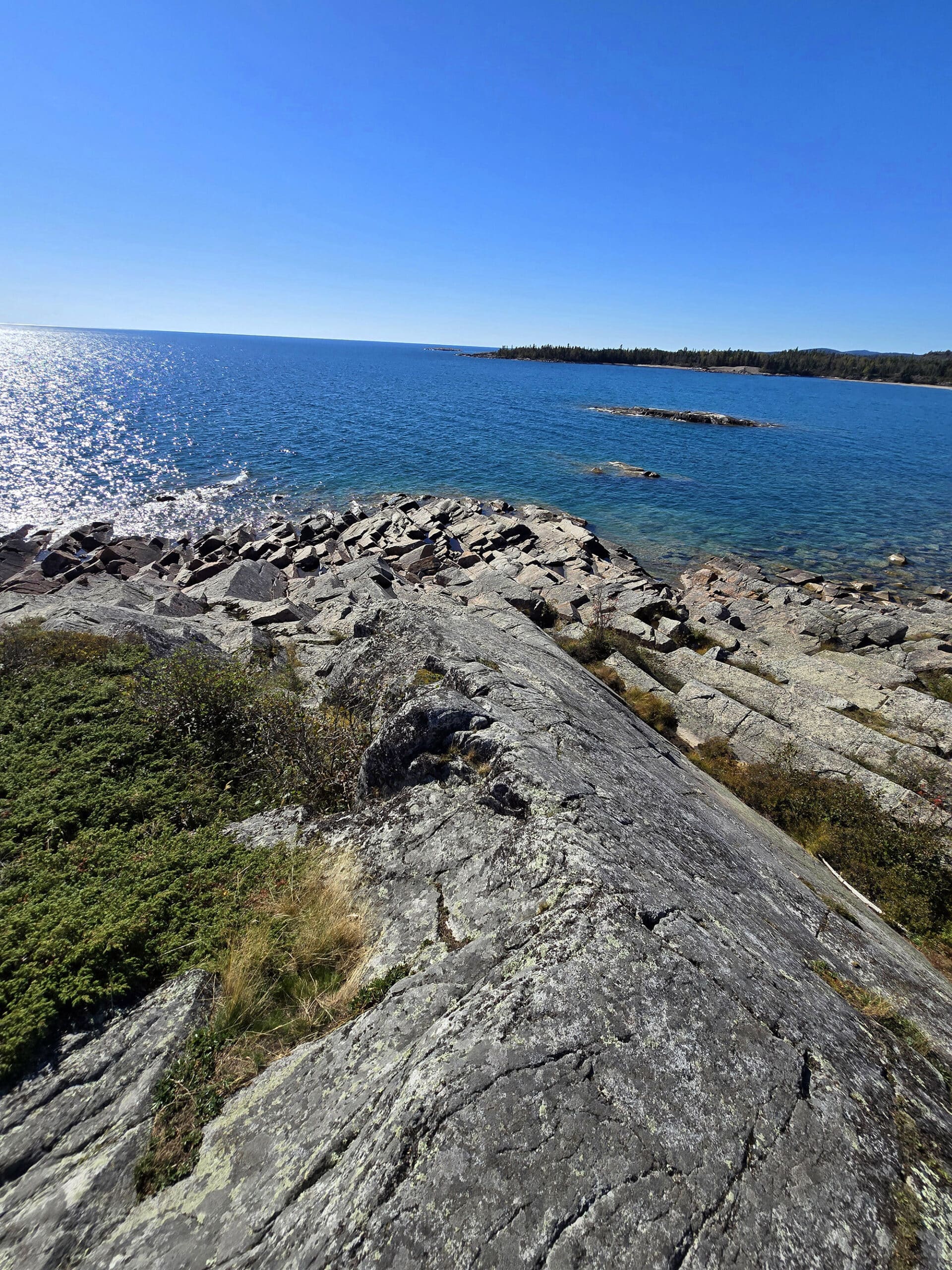 A rocky lake superior beach at terrace bay.