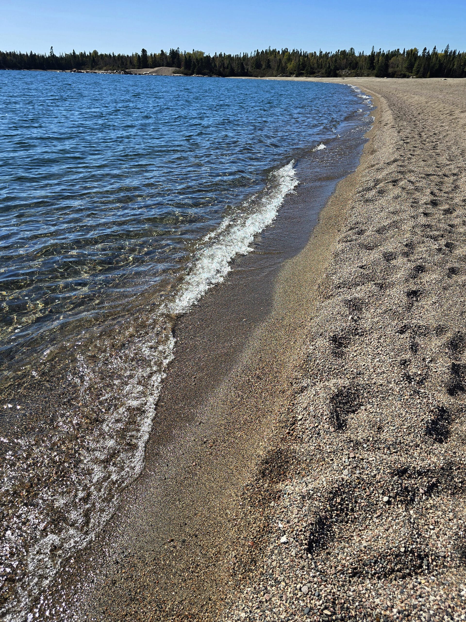 A rocky lake superior beach at terrace bay.