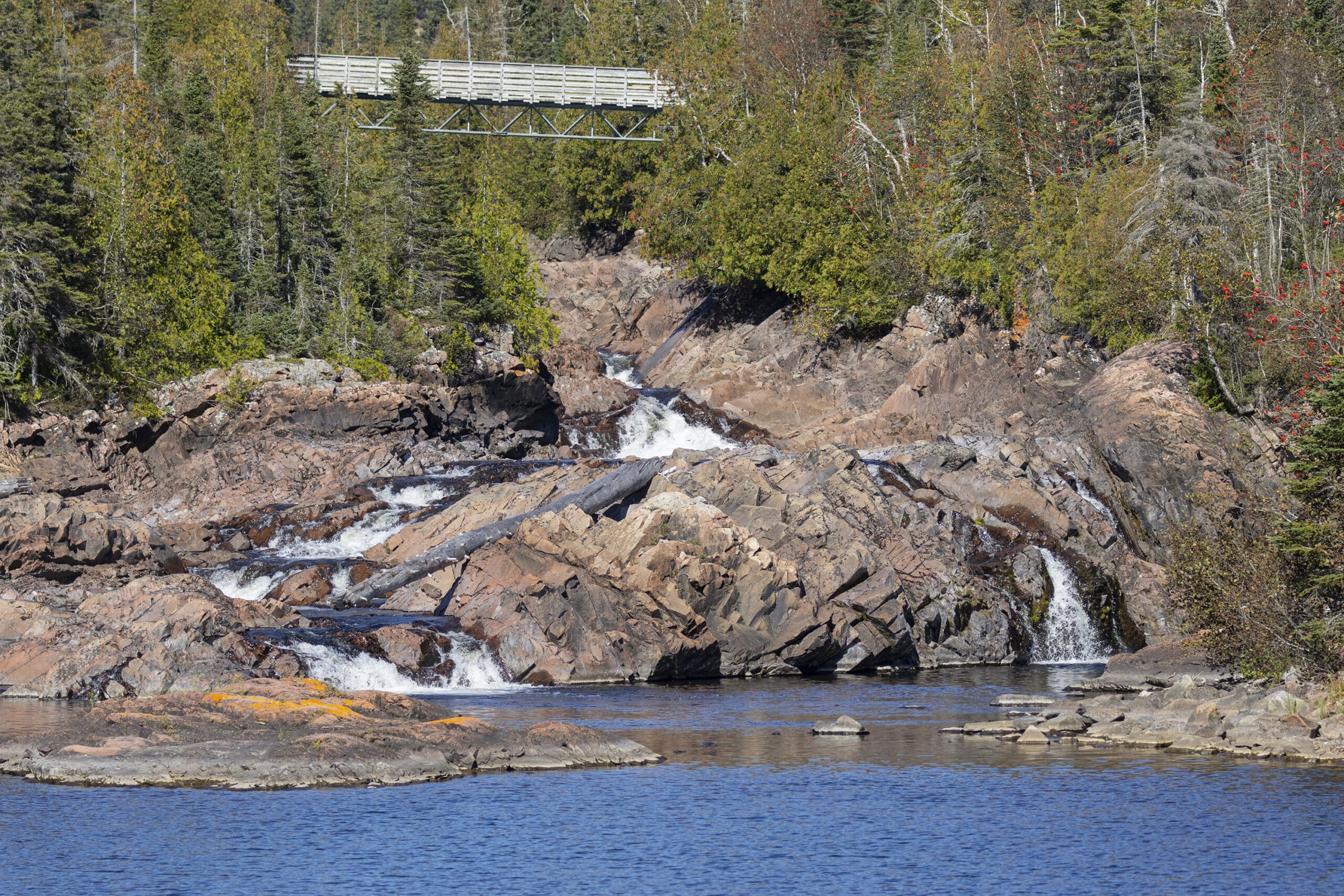 Lower aguasabon falls emptying into terrace bay.