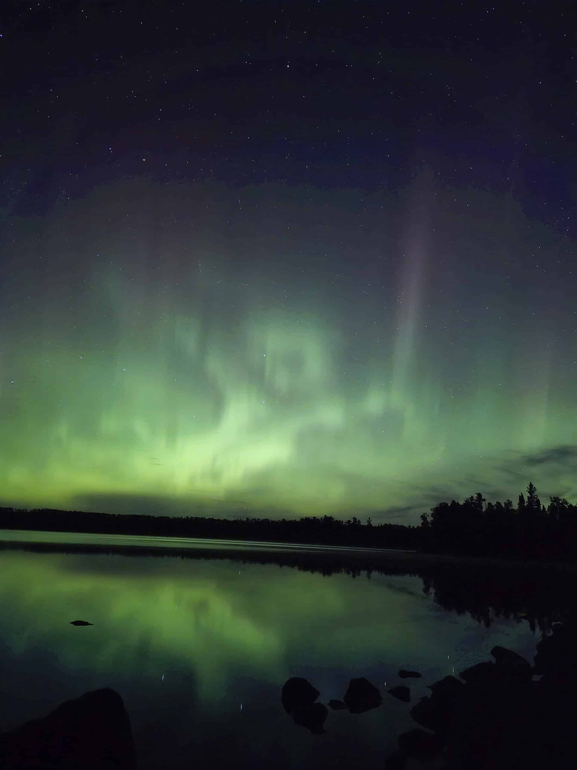 A bright northern lights display in Ontario.