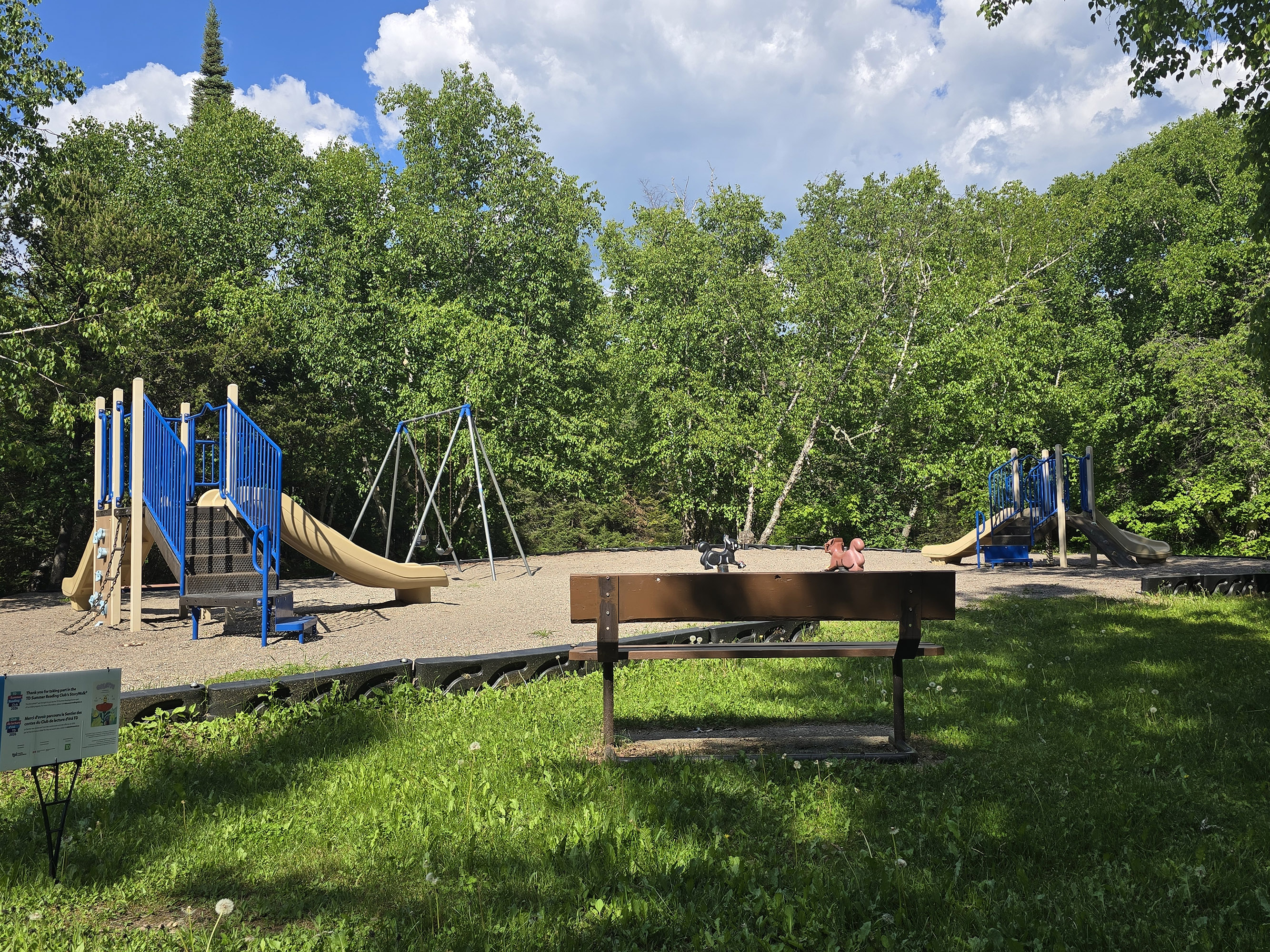 The Rainbow Falls Provincial park playground.