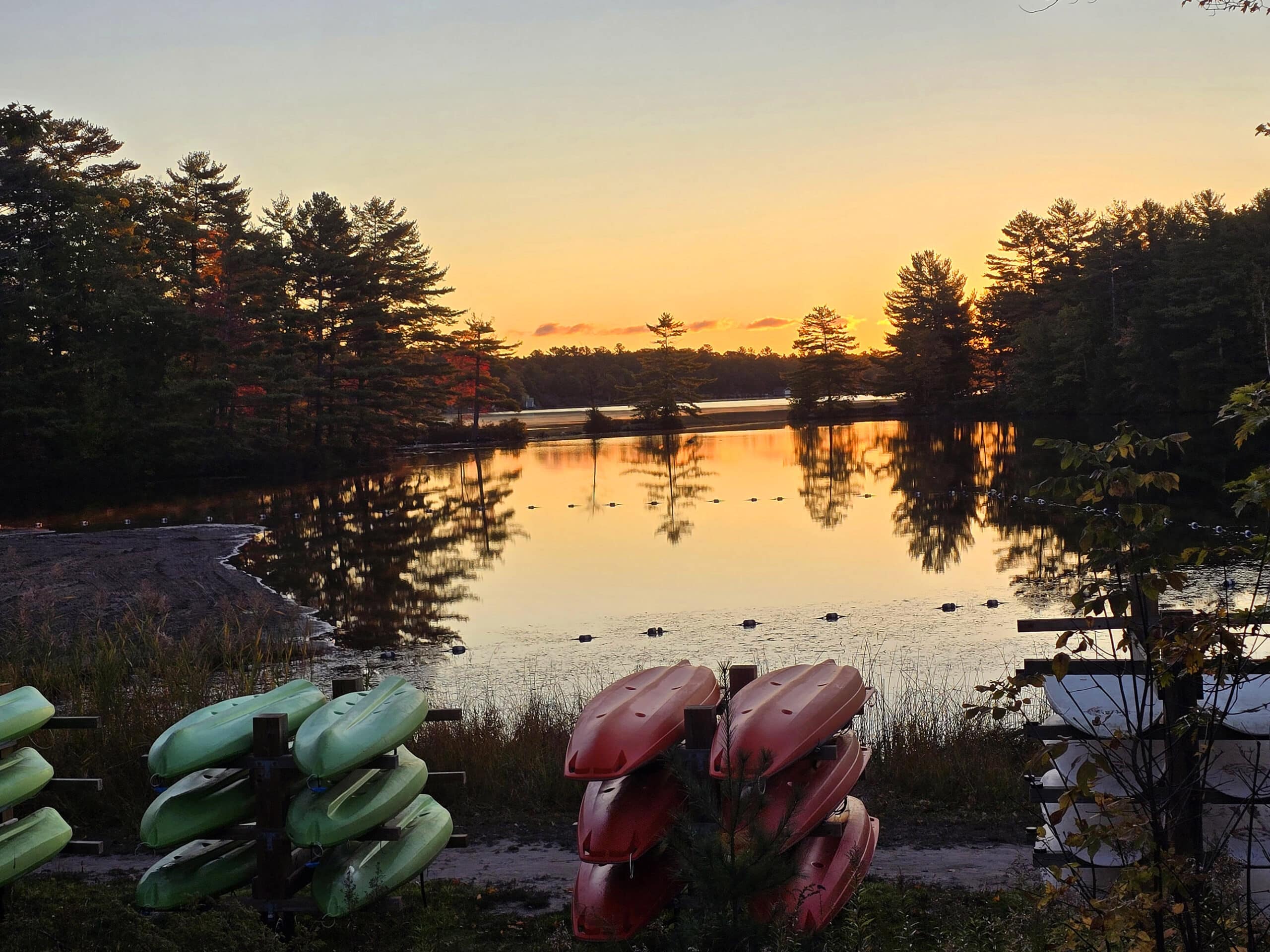 Six Mile Lake at sunrise.