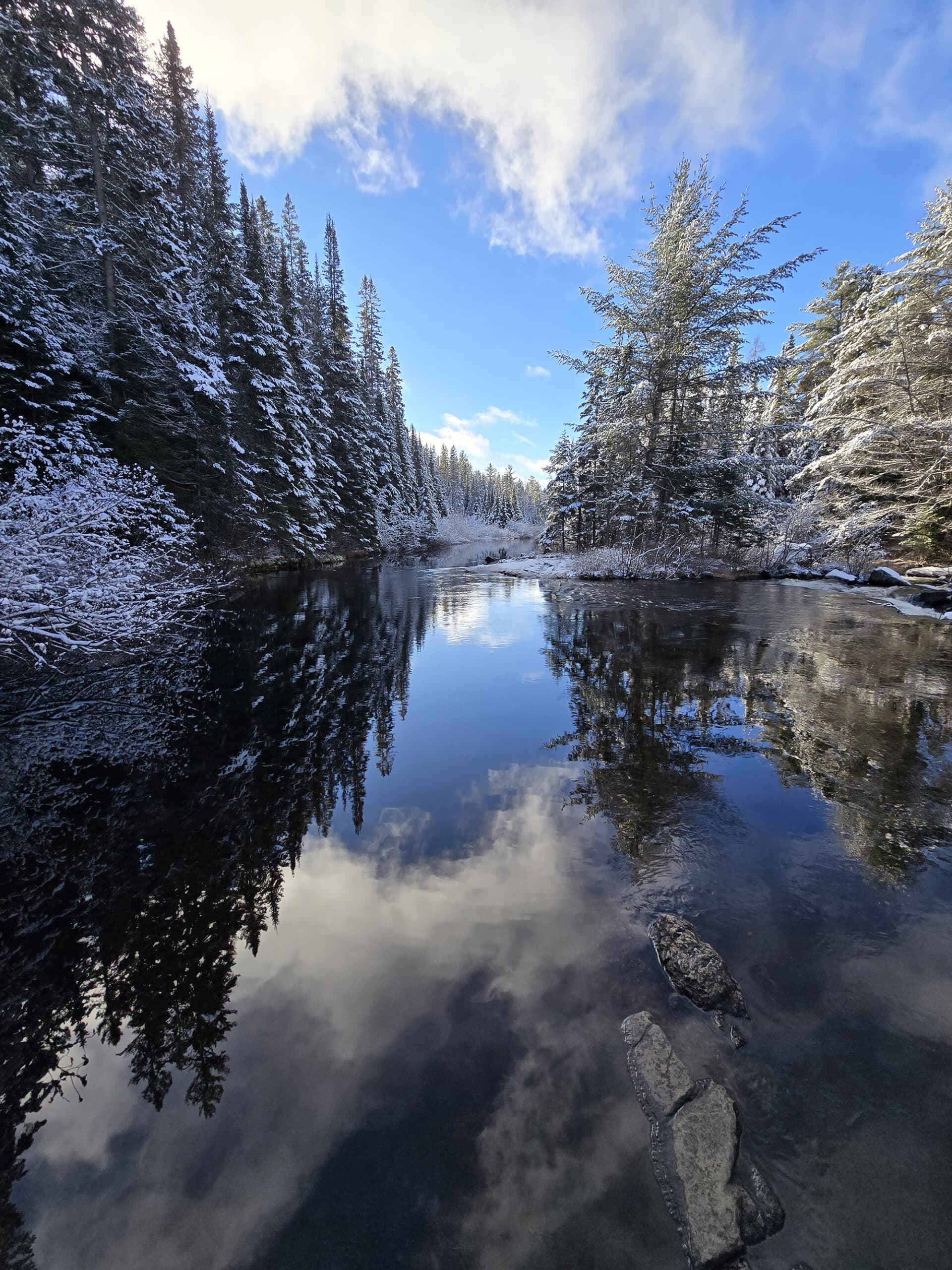 oking Falls in the winter.