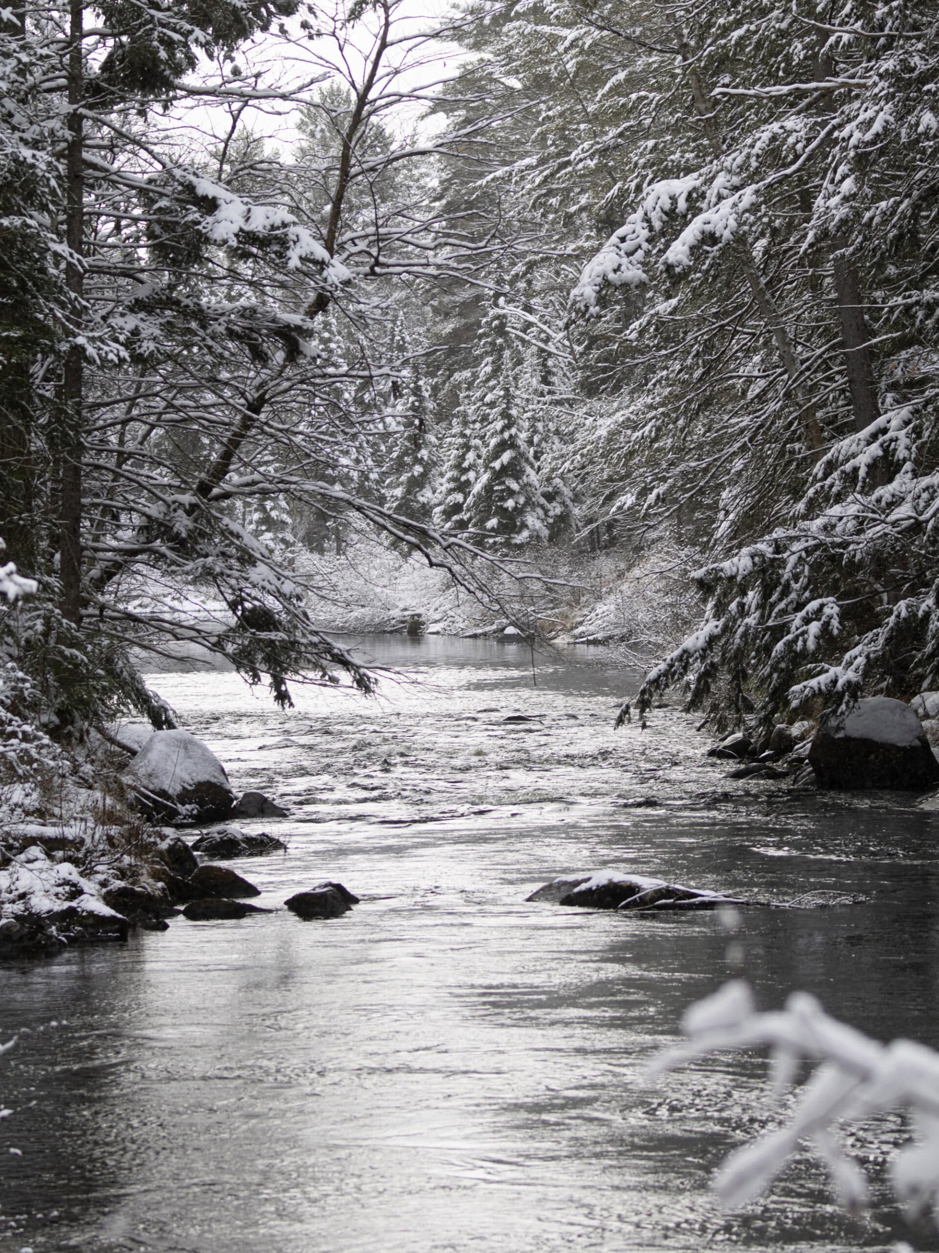 Whiskey rapids in the wintertime.