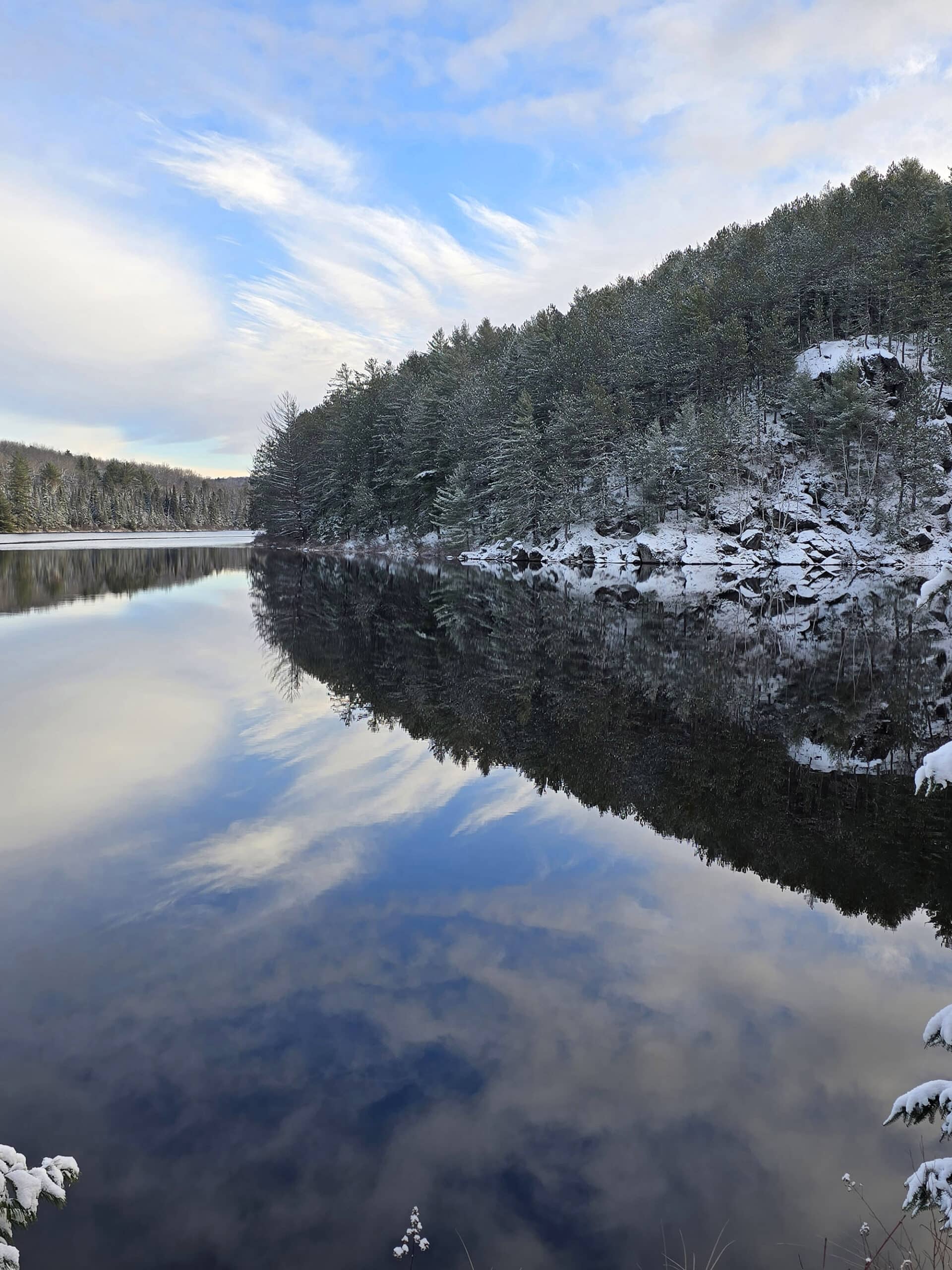 Costello Lake in Algonquin Provincial park, in the winter.