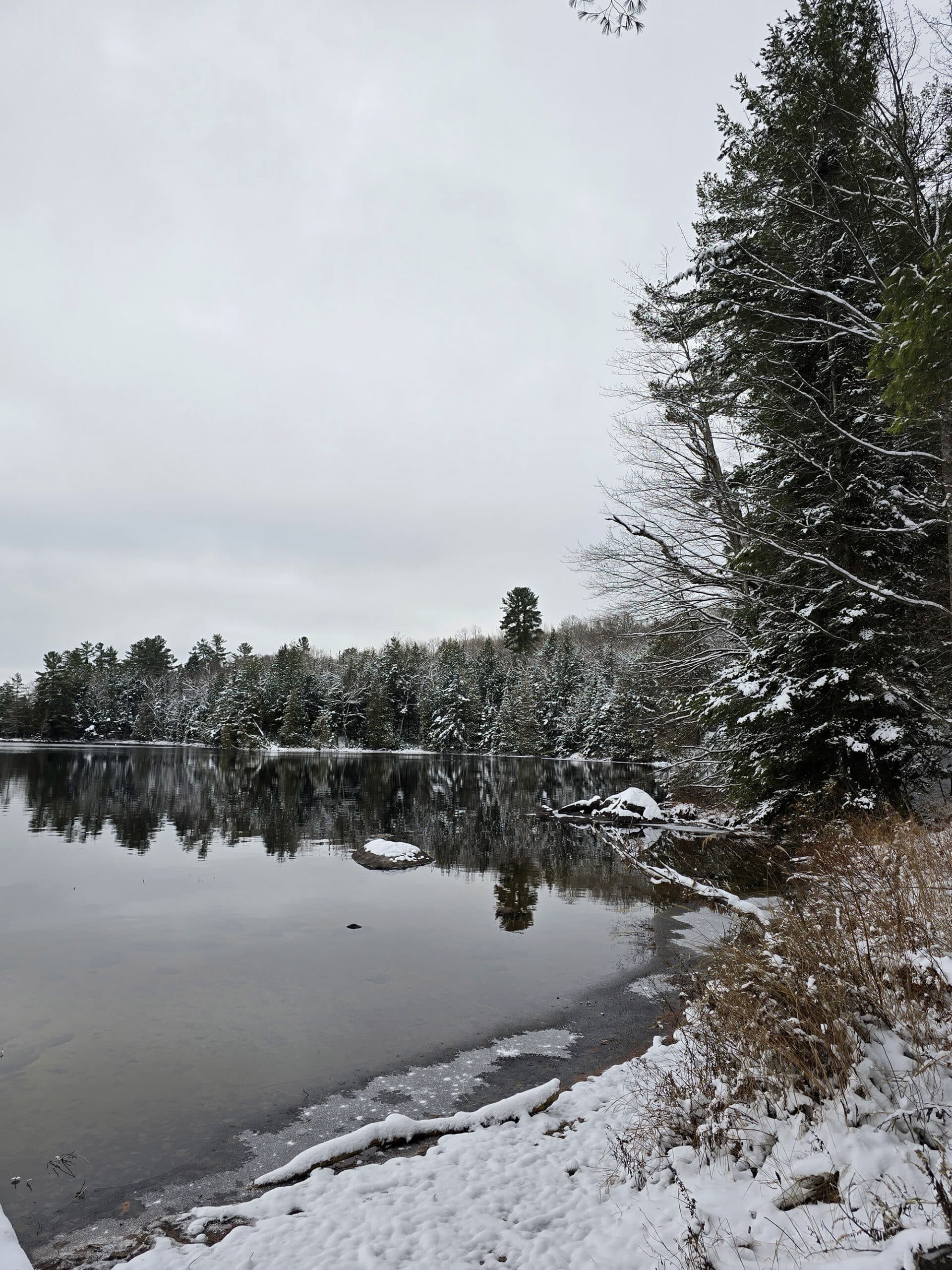 Silent Lake, mirror like on a winter day.