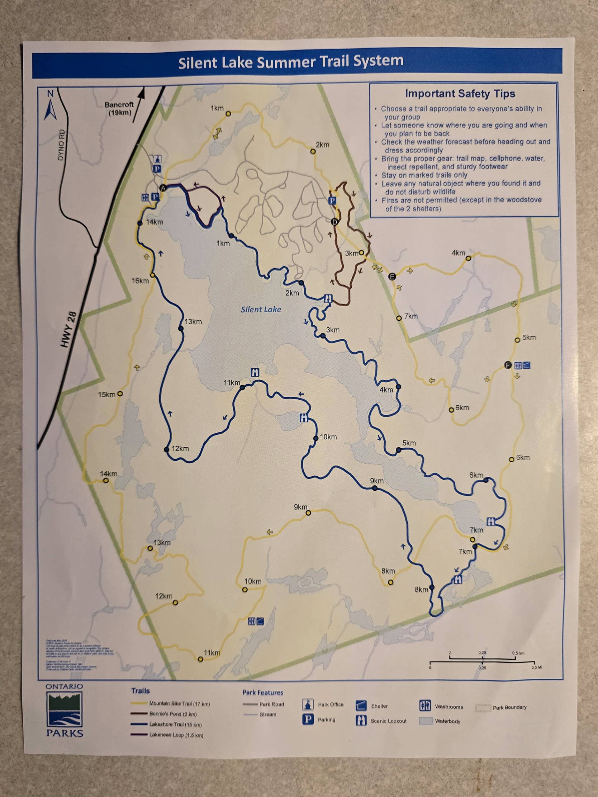 The silent lake provincial park summer trails map.