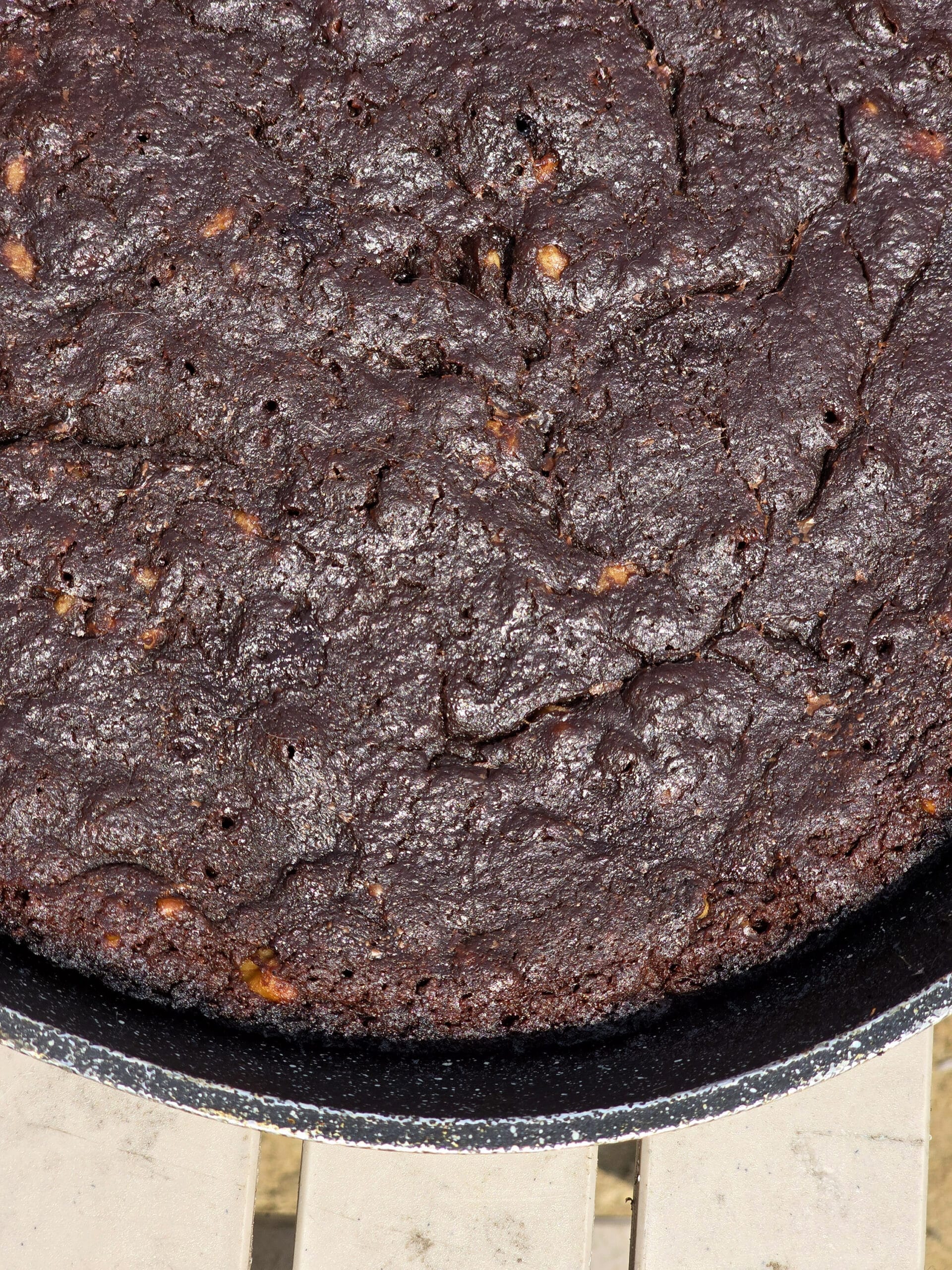 A pan of campfire brownies.