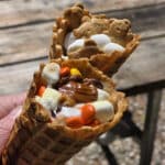 2 waffle cone smores.