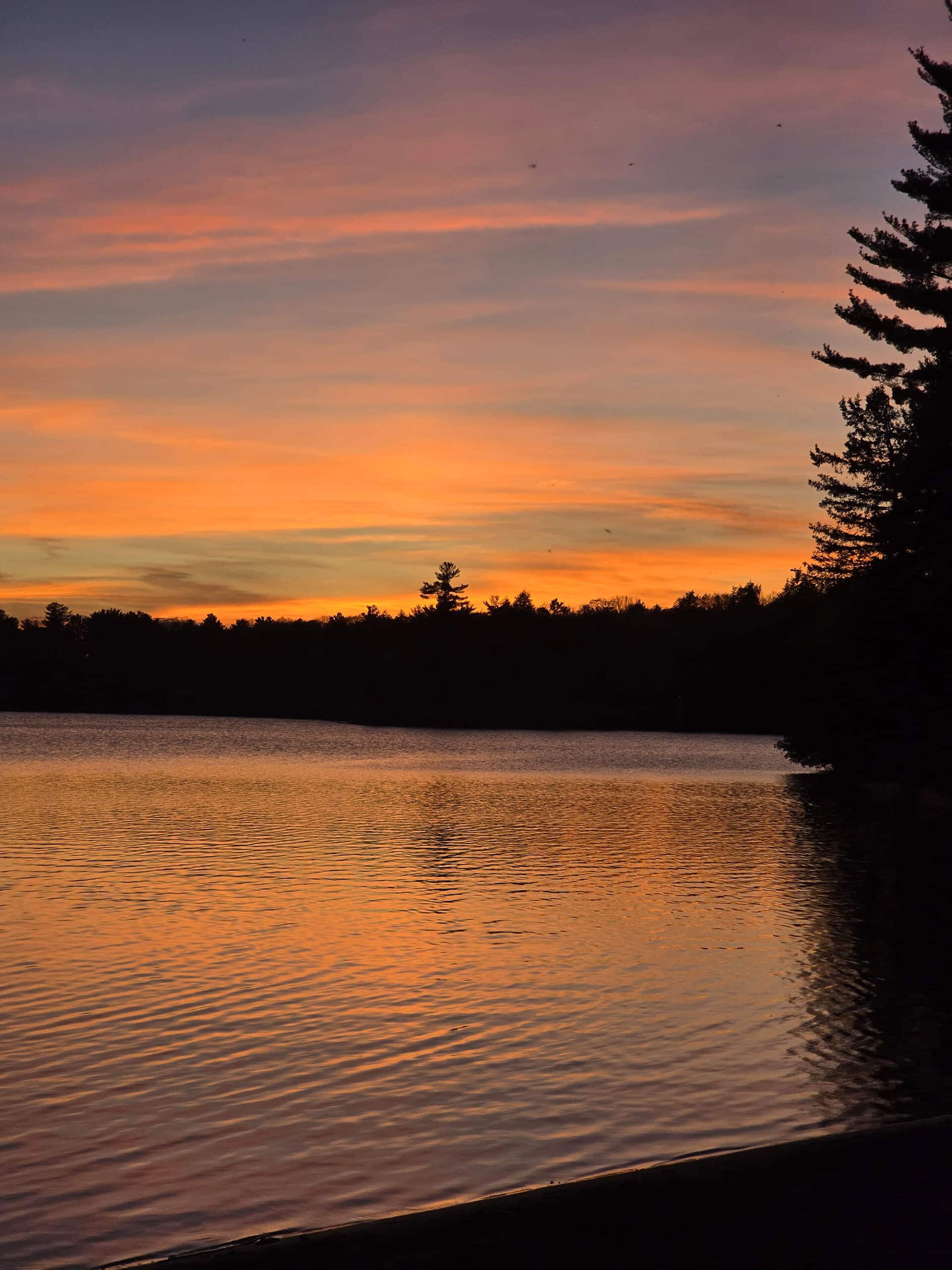 Oastler lake at sunset.