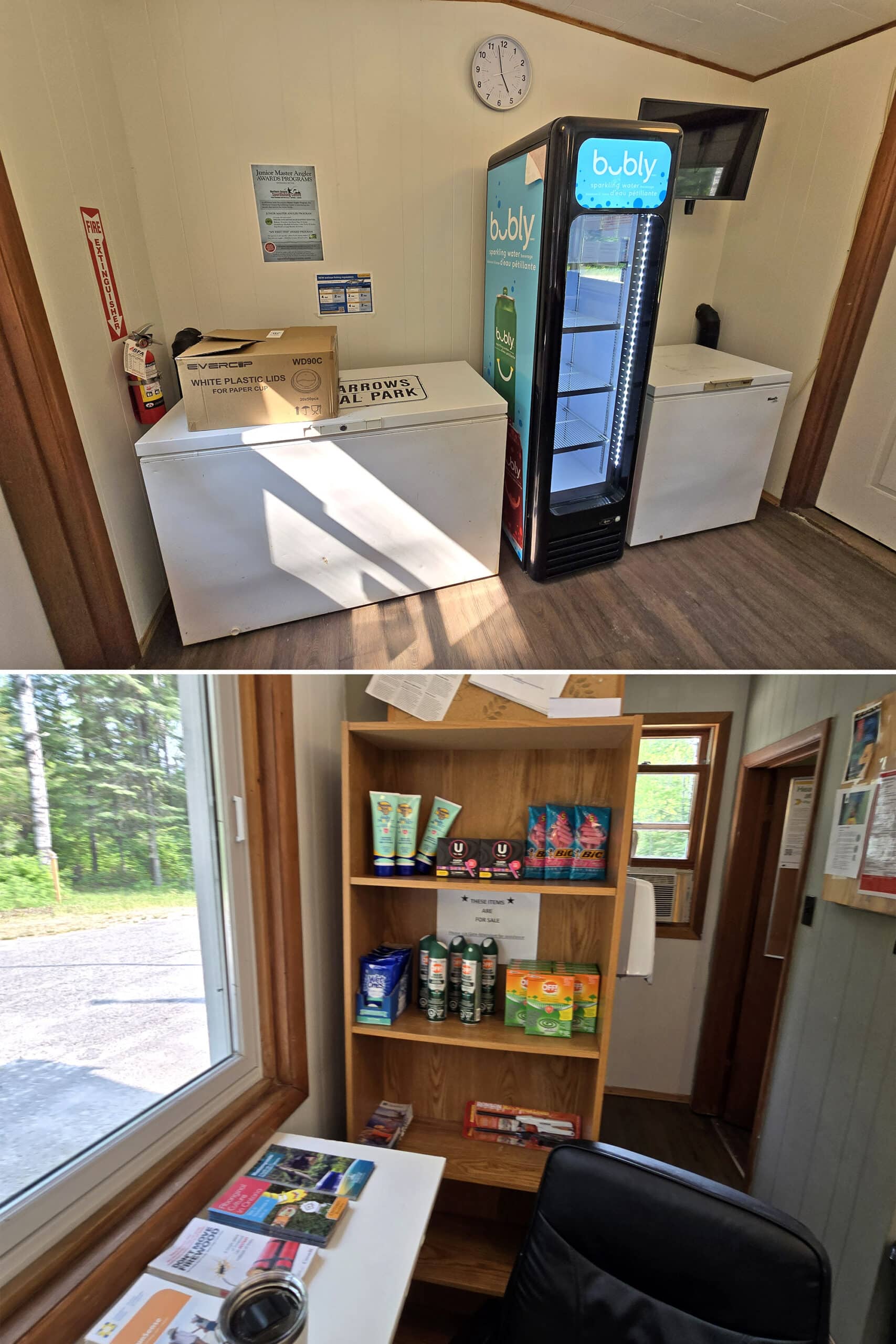 2 part image showing the park store as described.