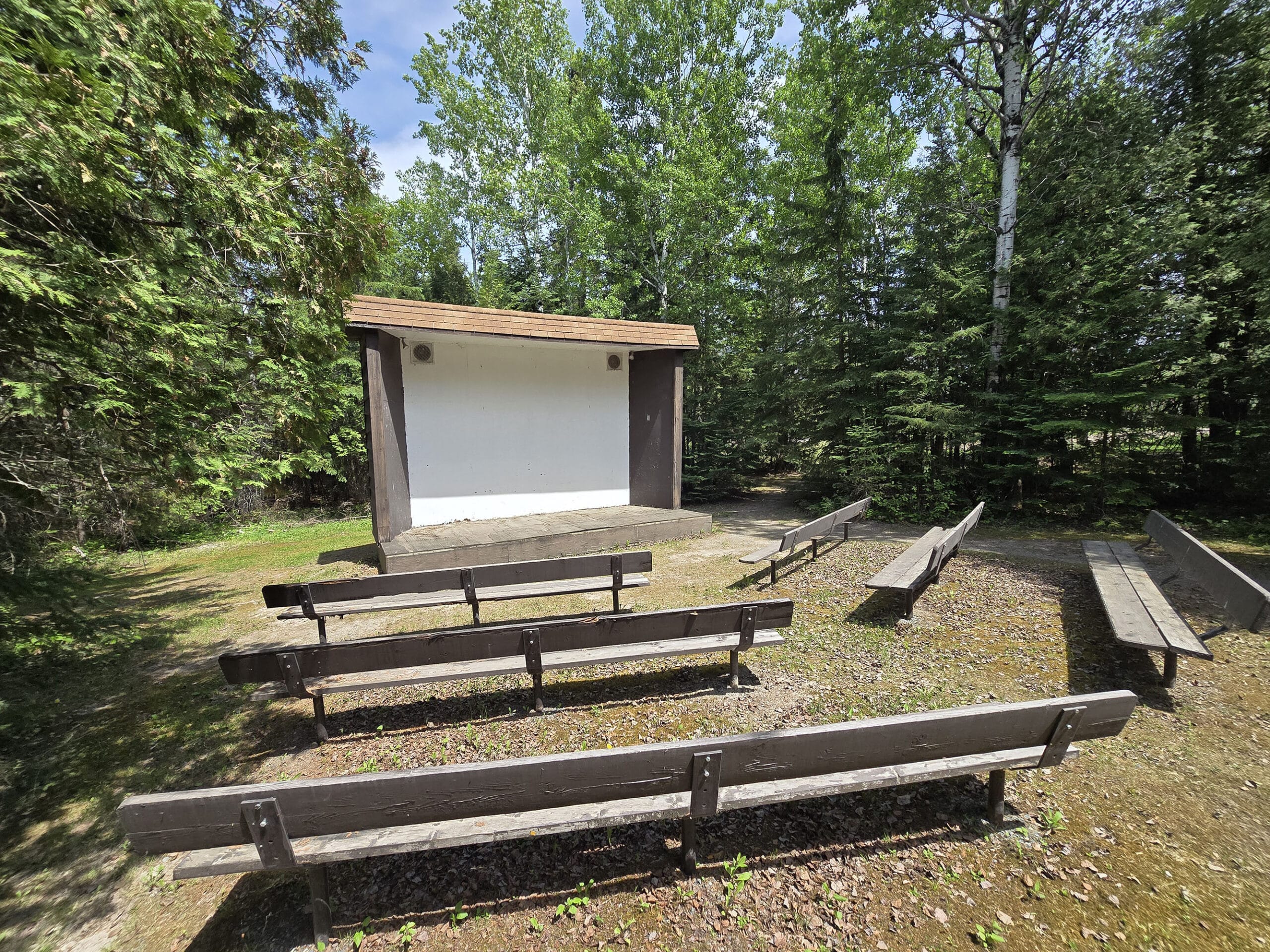 a small amphitheatre at Aaron Provincial Park.