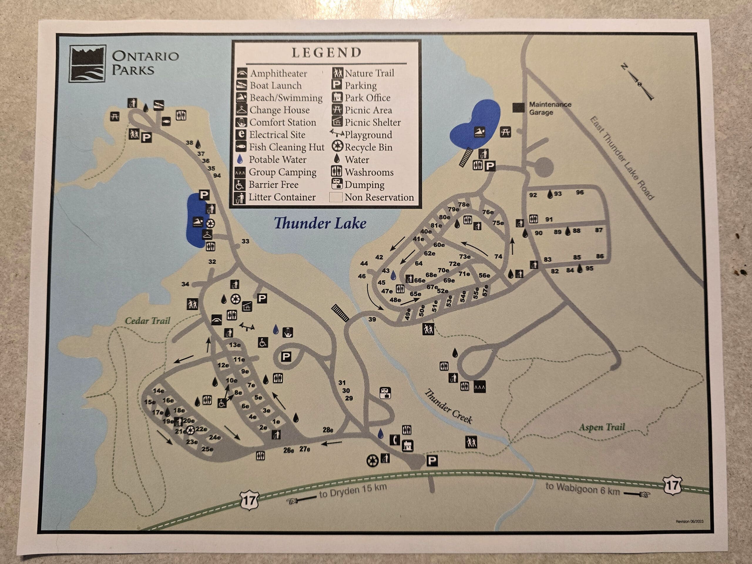 The Aaron Provincial Park map.