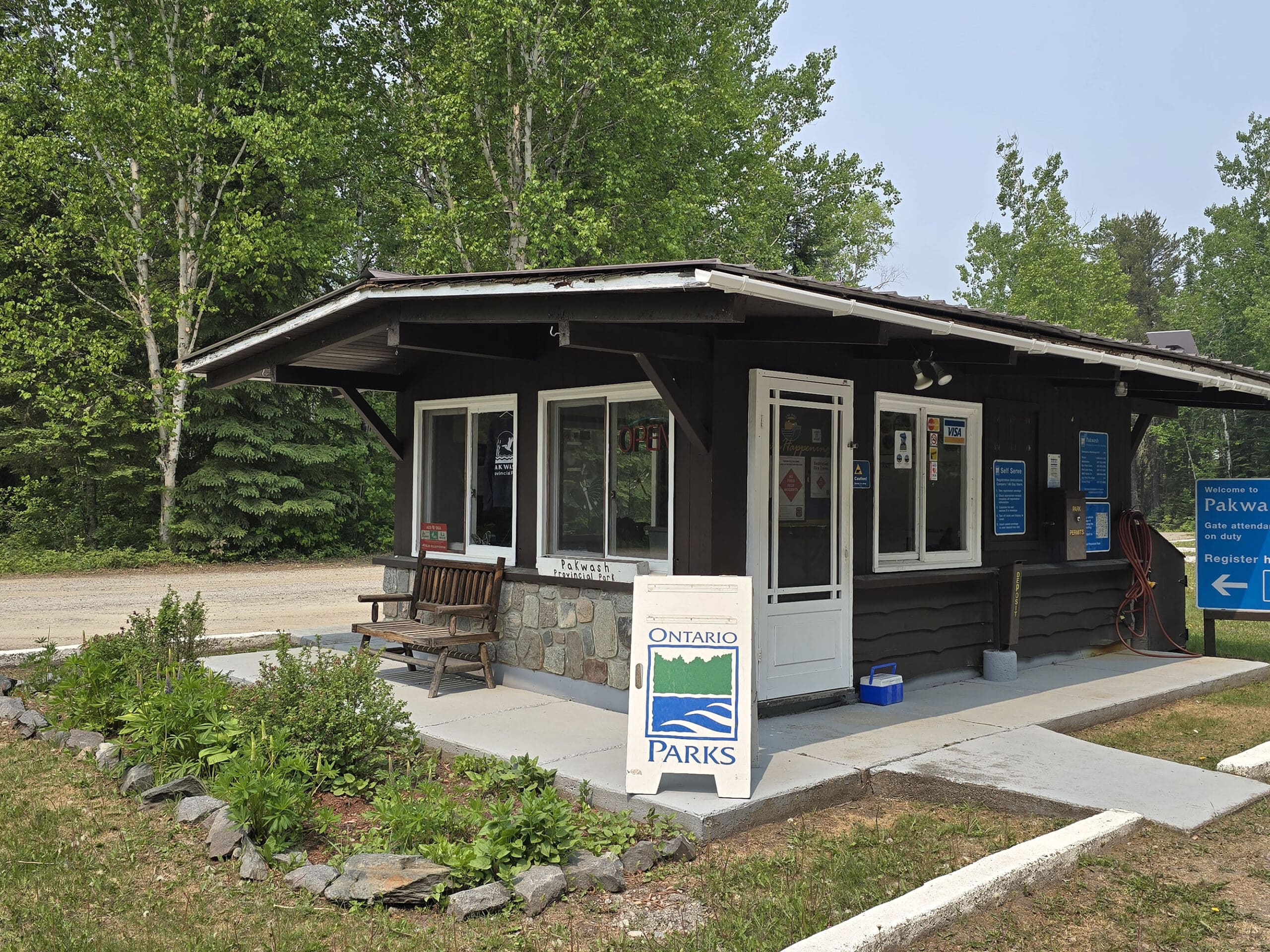 The Pakwash Provincial Park gate house.