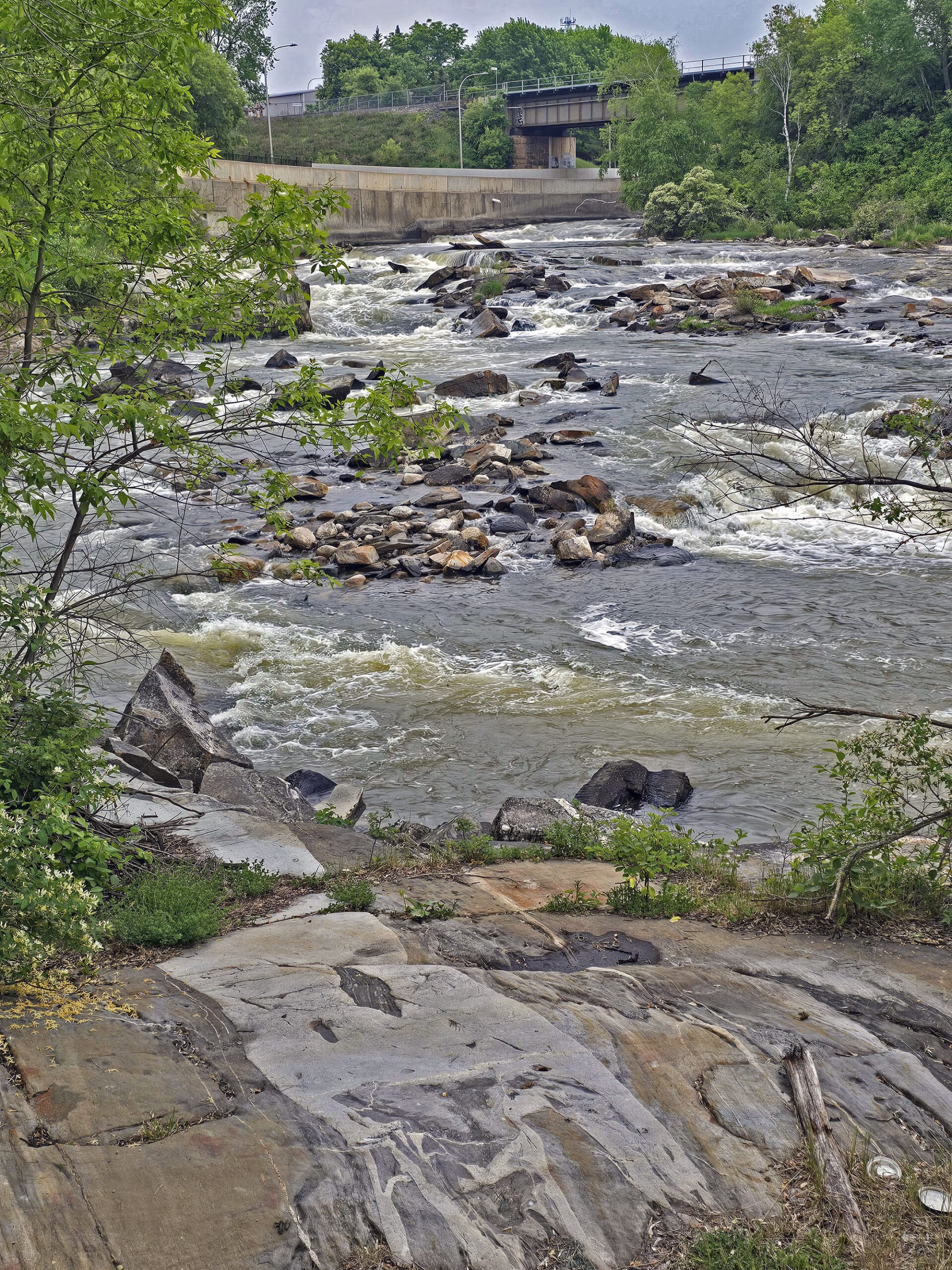 The waterfall at Johnston Park in Dryden Ontario.