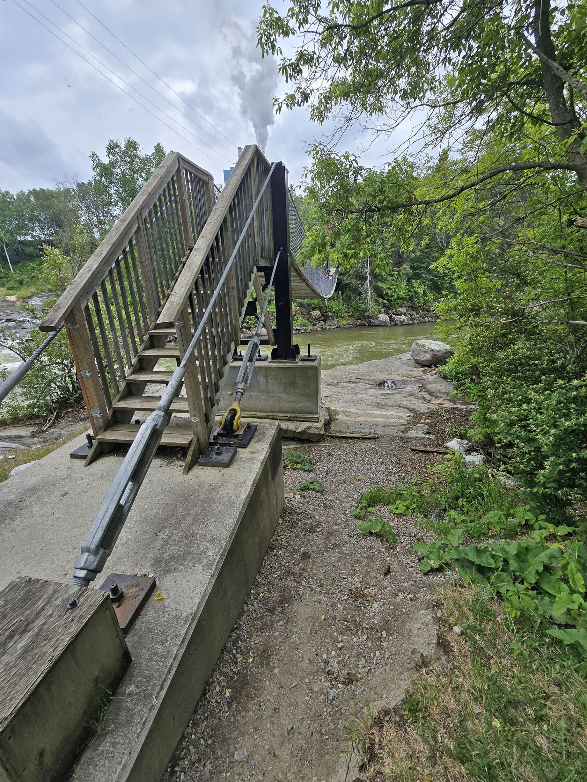 The roy wilson suspension bridge.