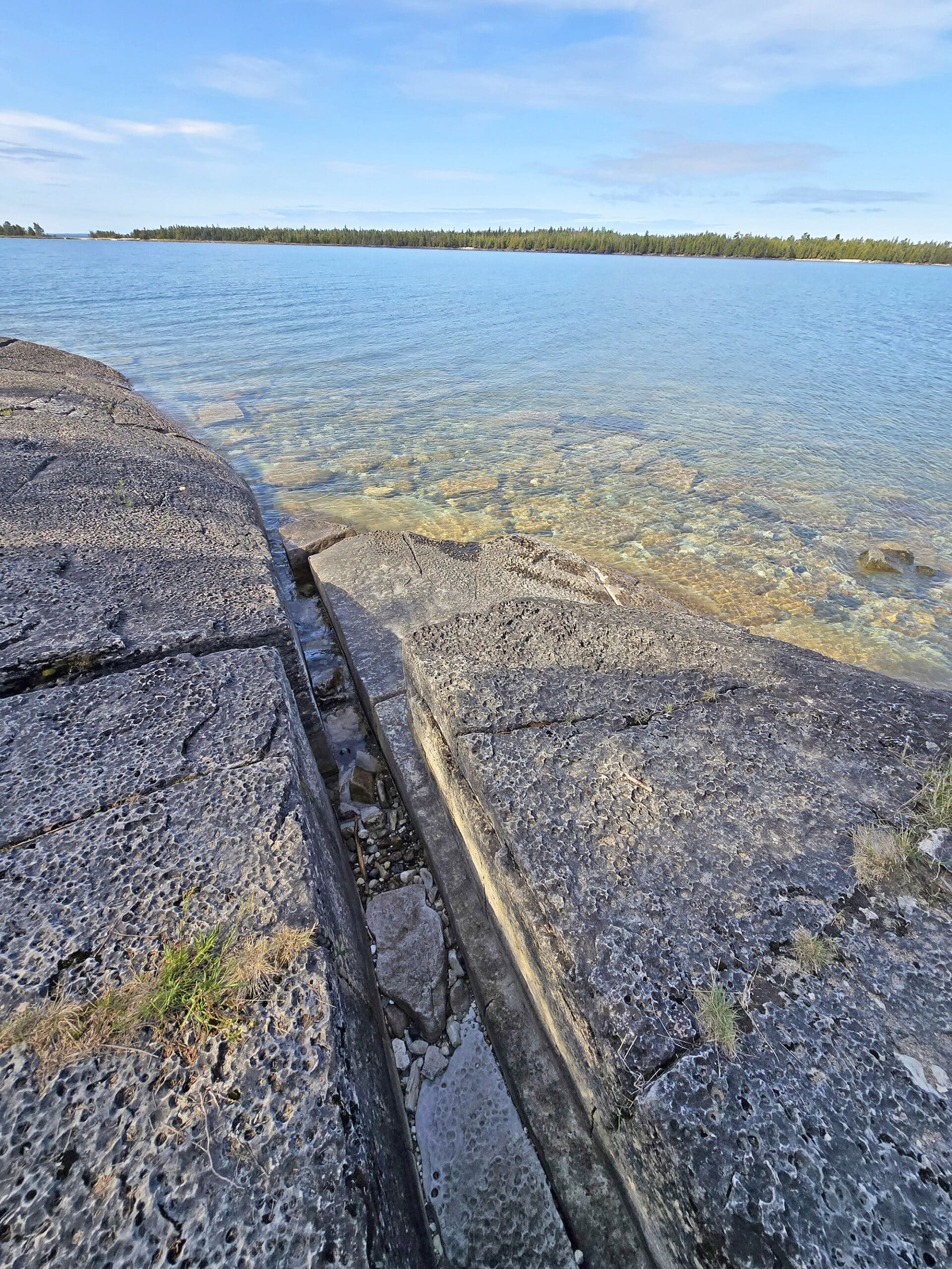 A coastal alvar beach at Misery Bay Provincial Park.