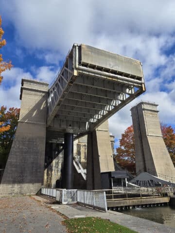 The peterborough lift lock in fall.