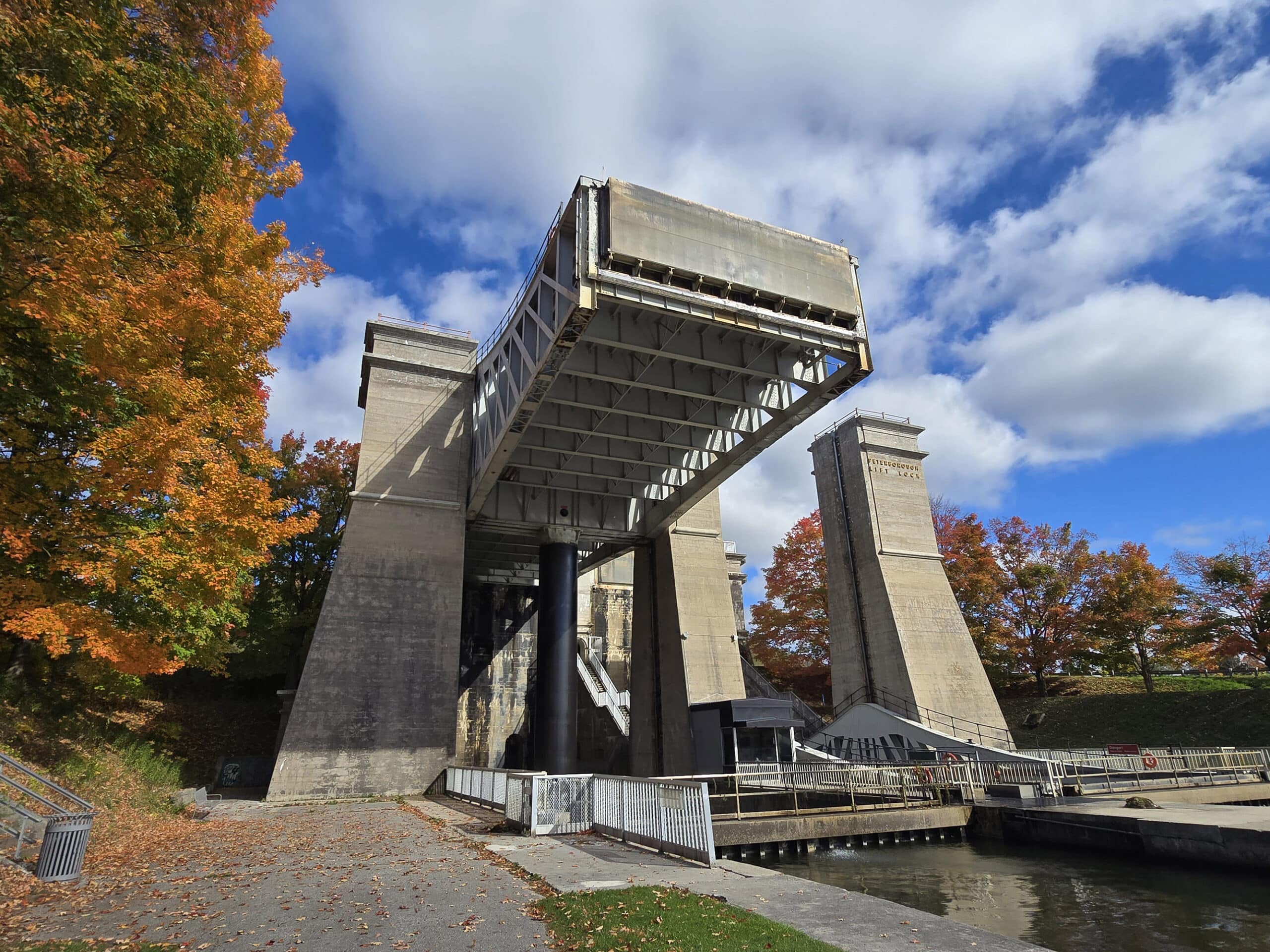 The peterborough lift lock in fall.