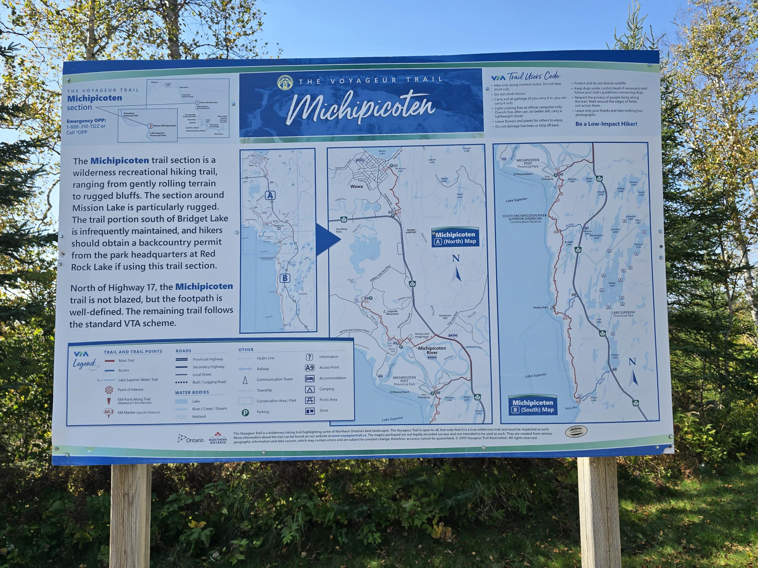 A large map sign for the Michipicoten area.