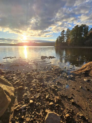 A sunset over Kioshkokwi Lake.