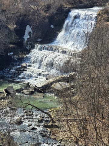 A view of Albion Falls waterfall from the north side.