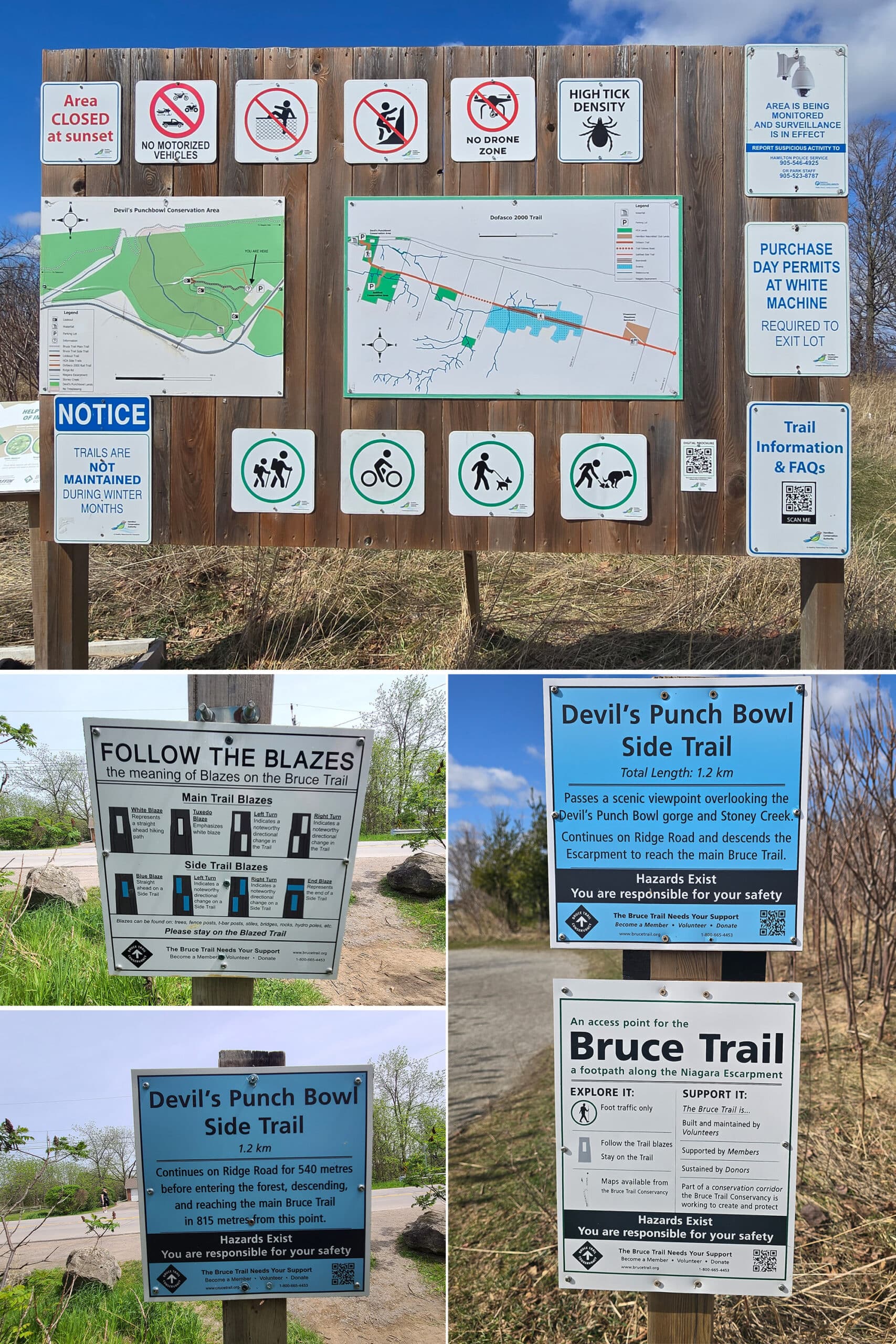 2 part image showing a variety of signage at