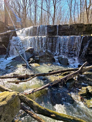 Little Davis Falls Waterfall viewed from the base.