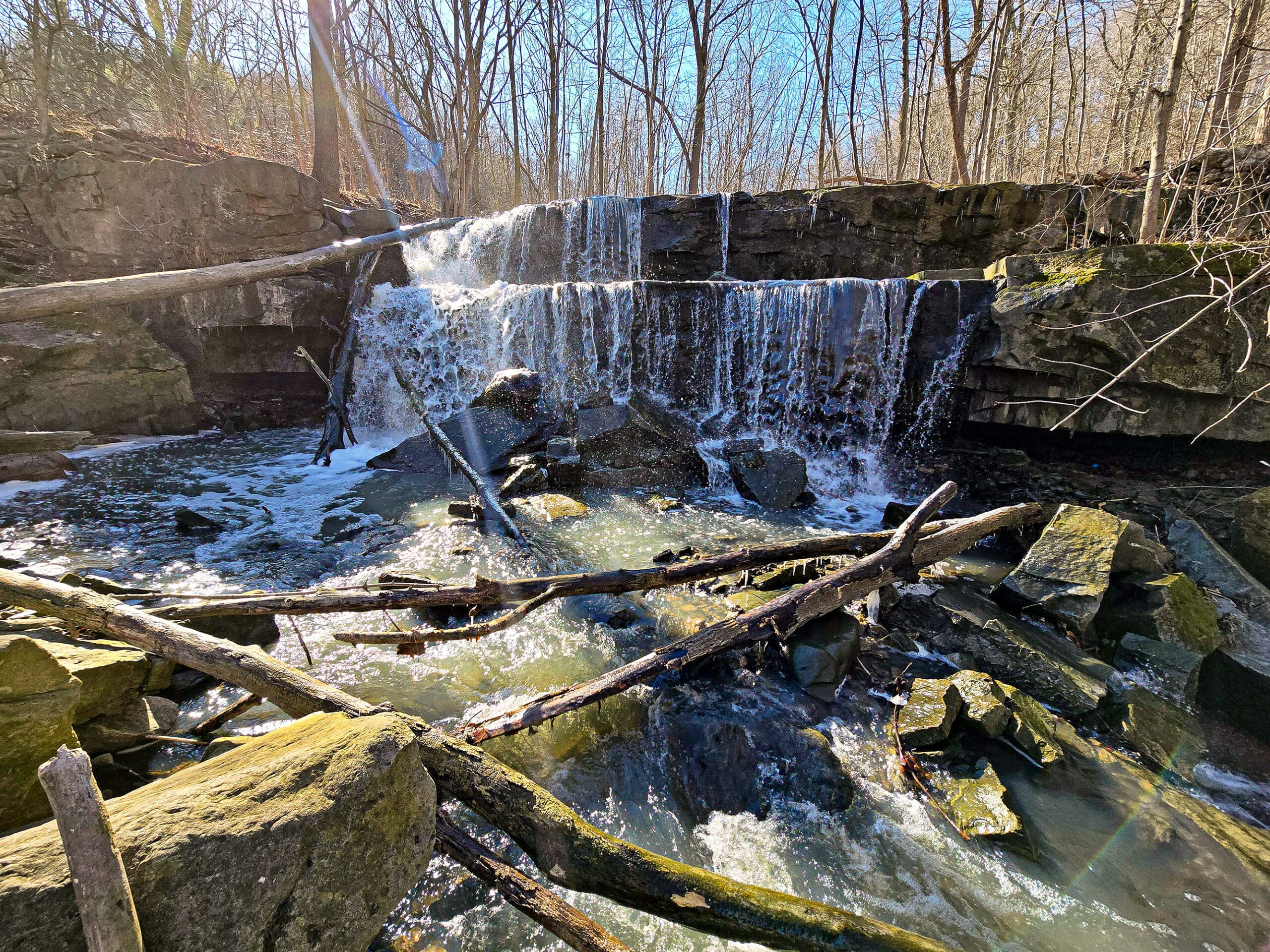 Little Davis Falls Waterfall viewed from the base.