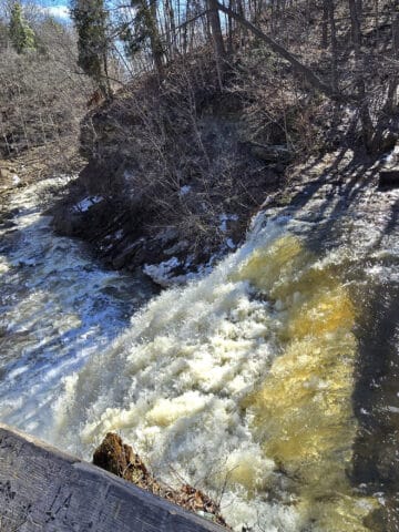 A view from the top of smokey hollow falls.