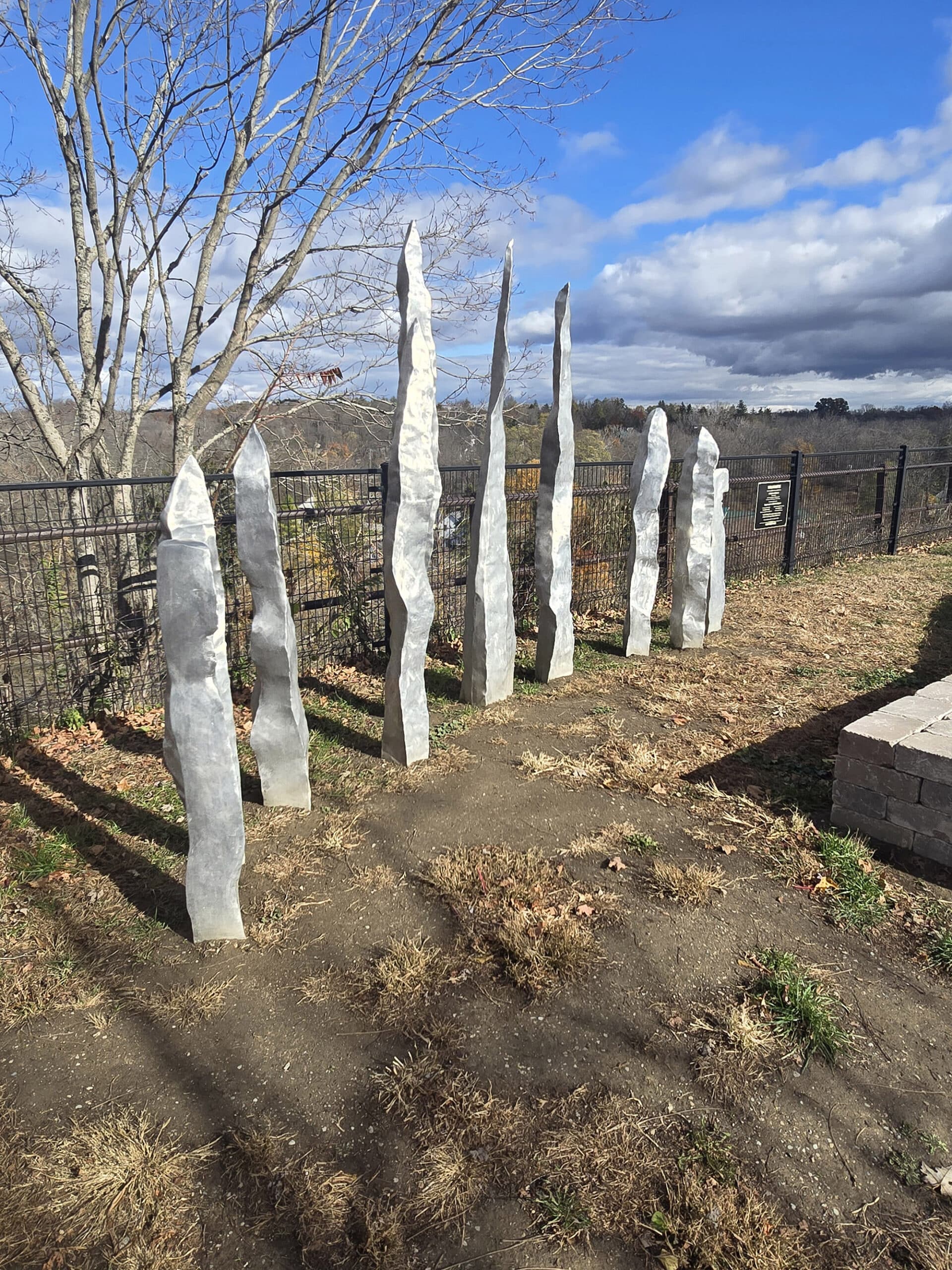 A metal art installation at st thomas elevated park.