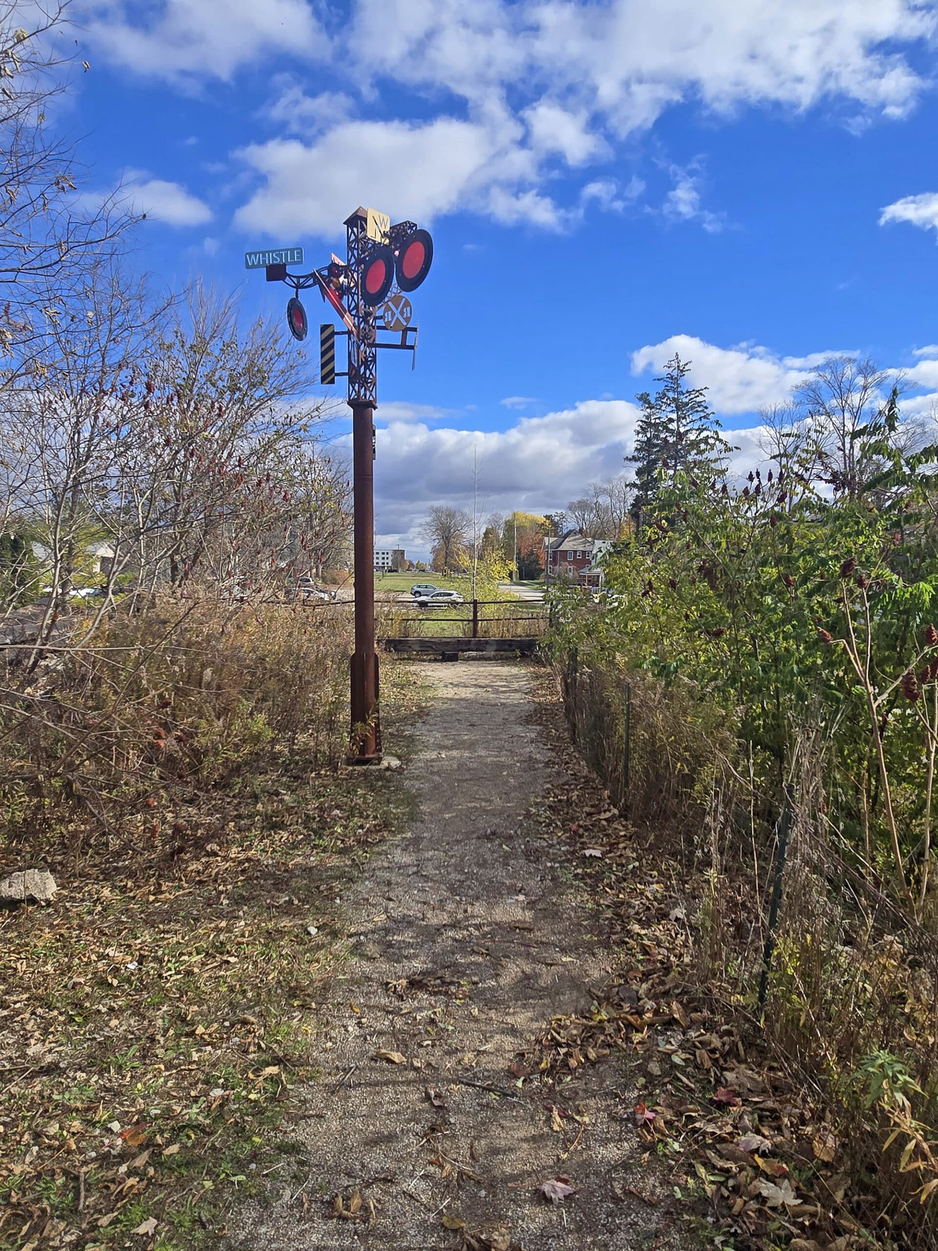 A metal art installation at st thomas elevated park.